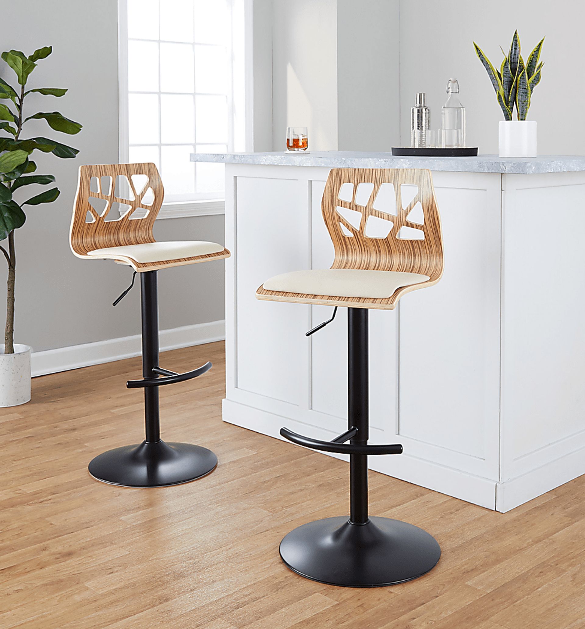 Watsonia IX Cream Adjustable Barstool, Set of 2 - Image 4