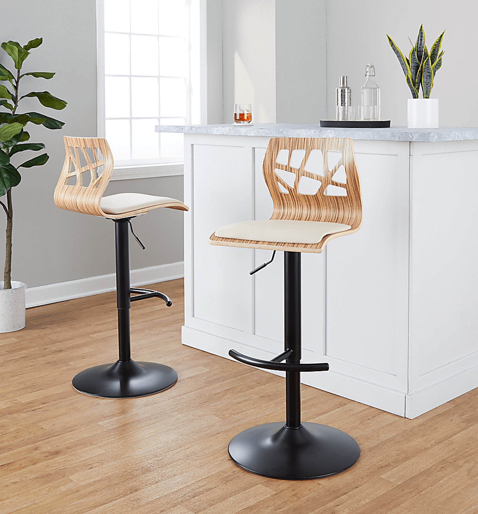Watsonia IX Cream Adjustable Barstool, Set of 2 - Image 5