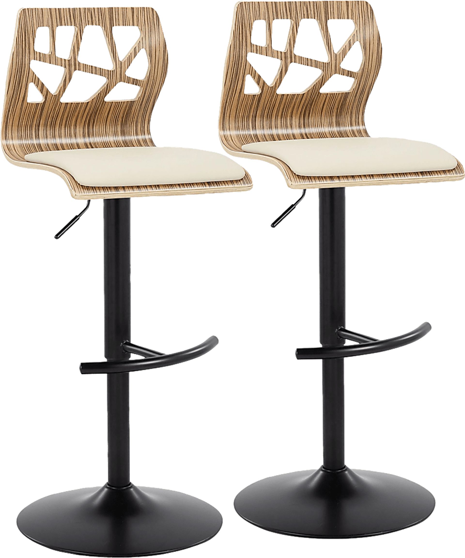 Watsonia IX Cream Adjustable Barstool, Set of 2 - Image 1