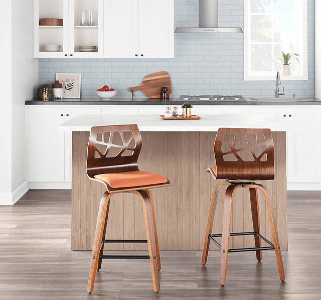 Watsonia Orange Counter Height Stool, Set of 2 - Thumbnail - Image 2