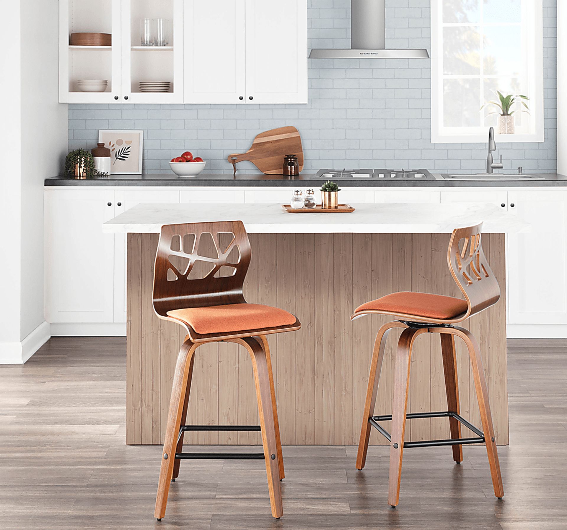 Watsonia Orange Counter Height Stool, Set of 2 - Image 3