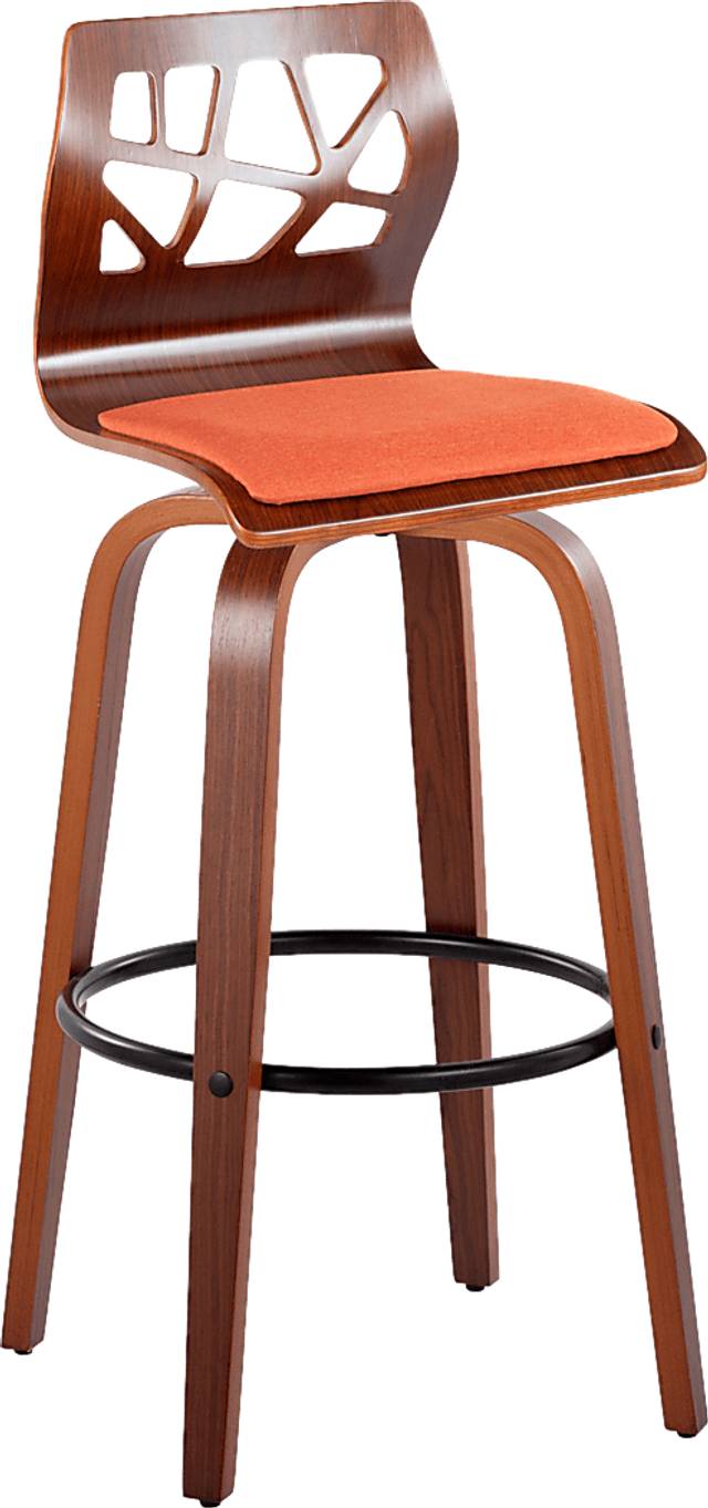 Watsonia Orange Swivel Barstool, Set of 2 - Thumbnail - Image 4