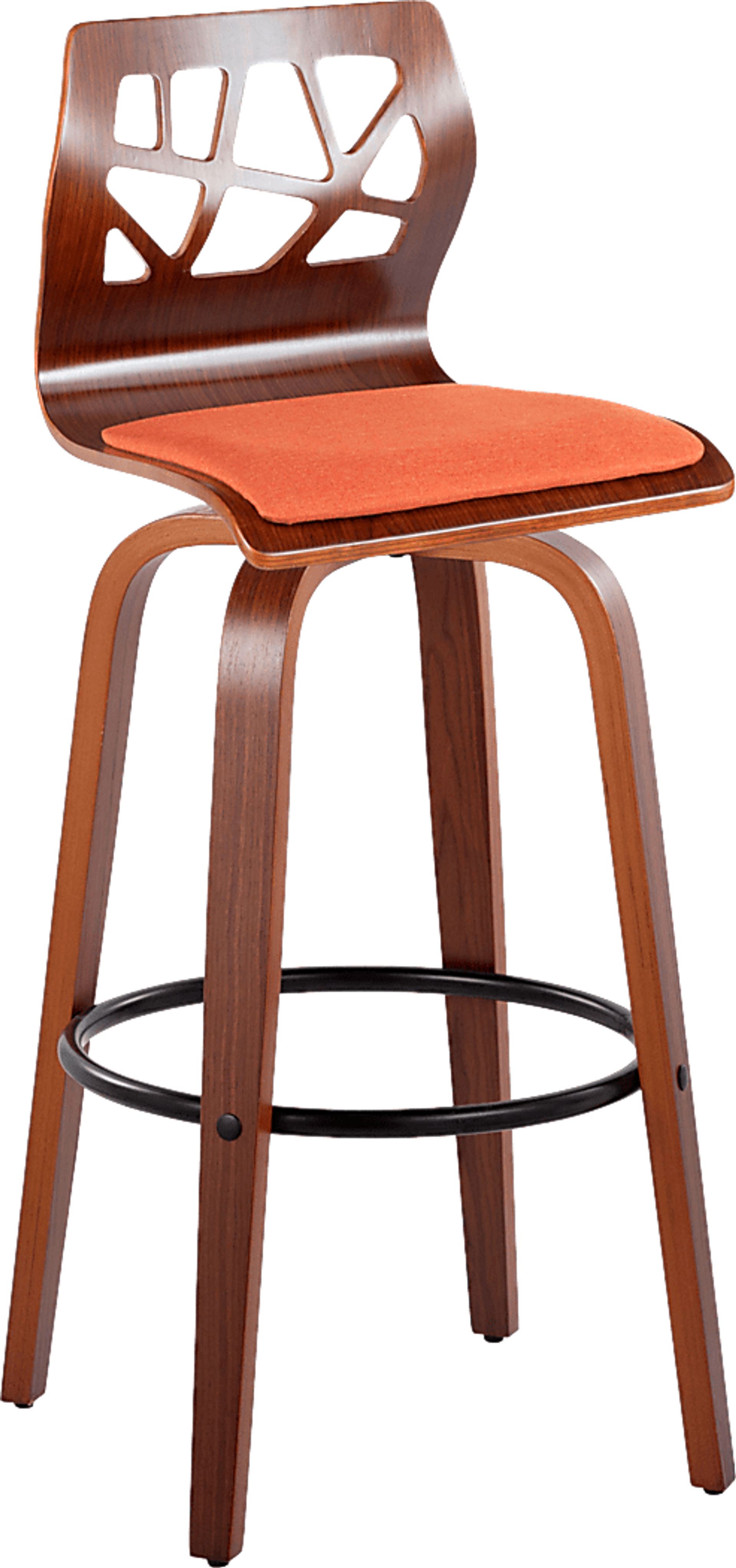 Watsonia Orange Swivel Barstool, Set of 2 - Image 4