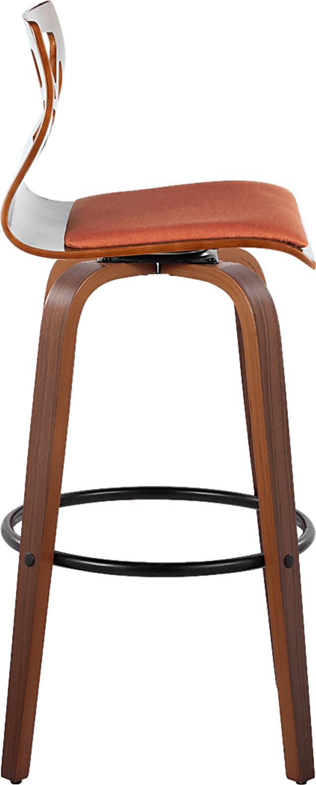 Watsonia Orange Swivel Barstool, Set of 2 - Thumbnail - Image 5
