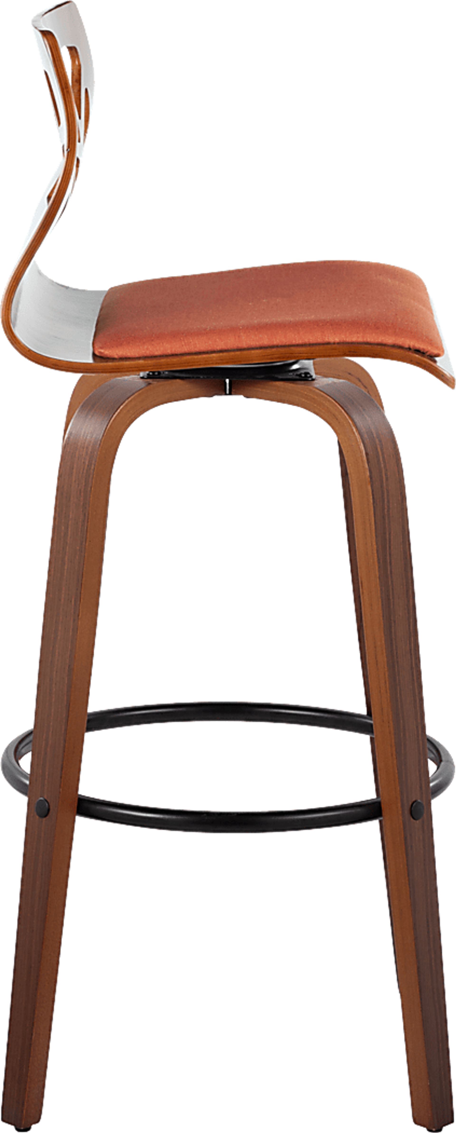 Watsonia Orange Swivel Barstool, Set of 2 - Image 5