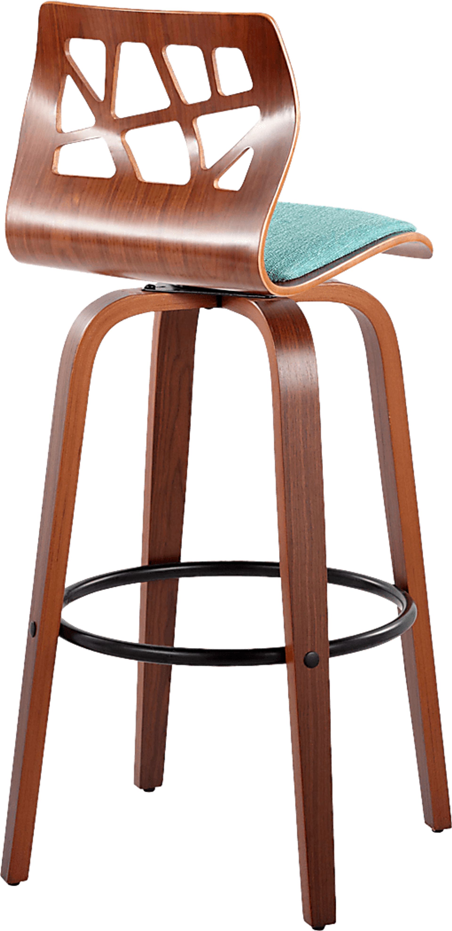 Watsonia Teal Swivel Barstool, Set of 2 - Image 6