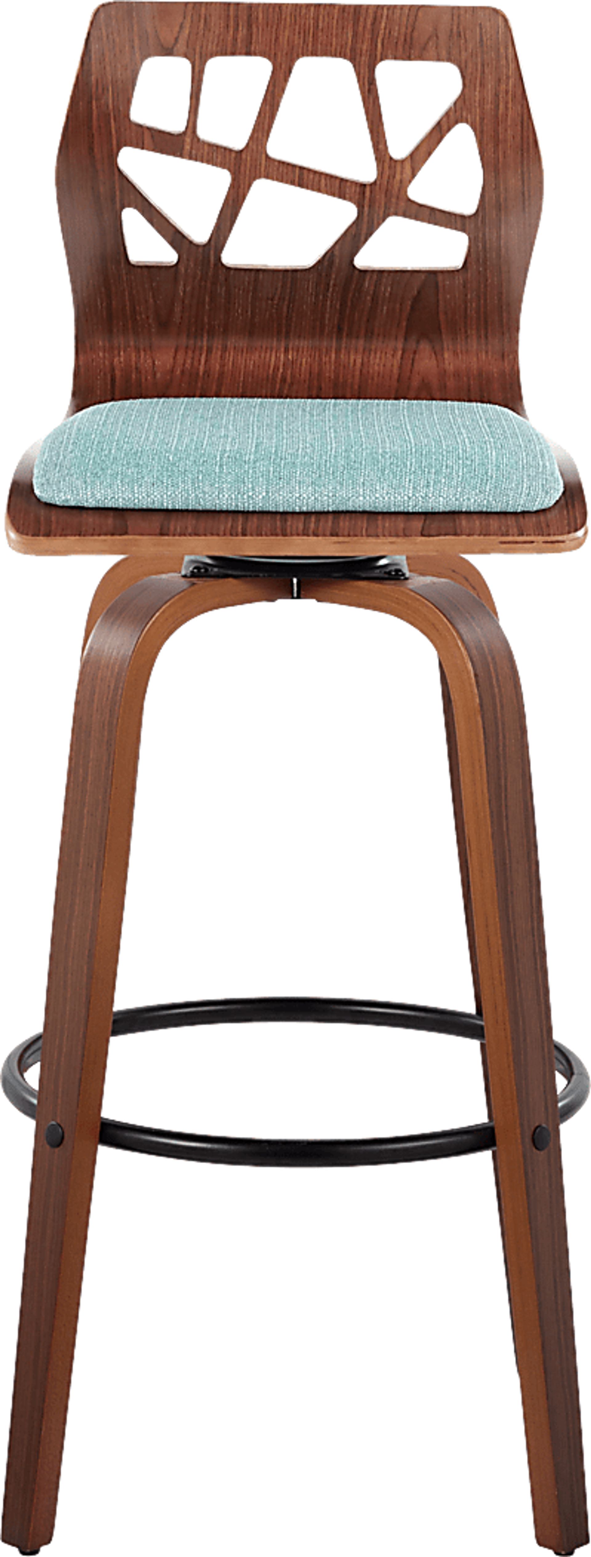 Watsonia Teal Swivel Barstool, Set of 2 - Image 8
