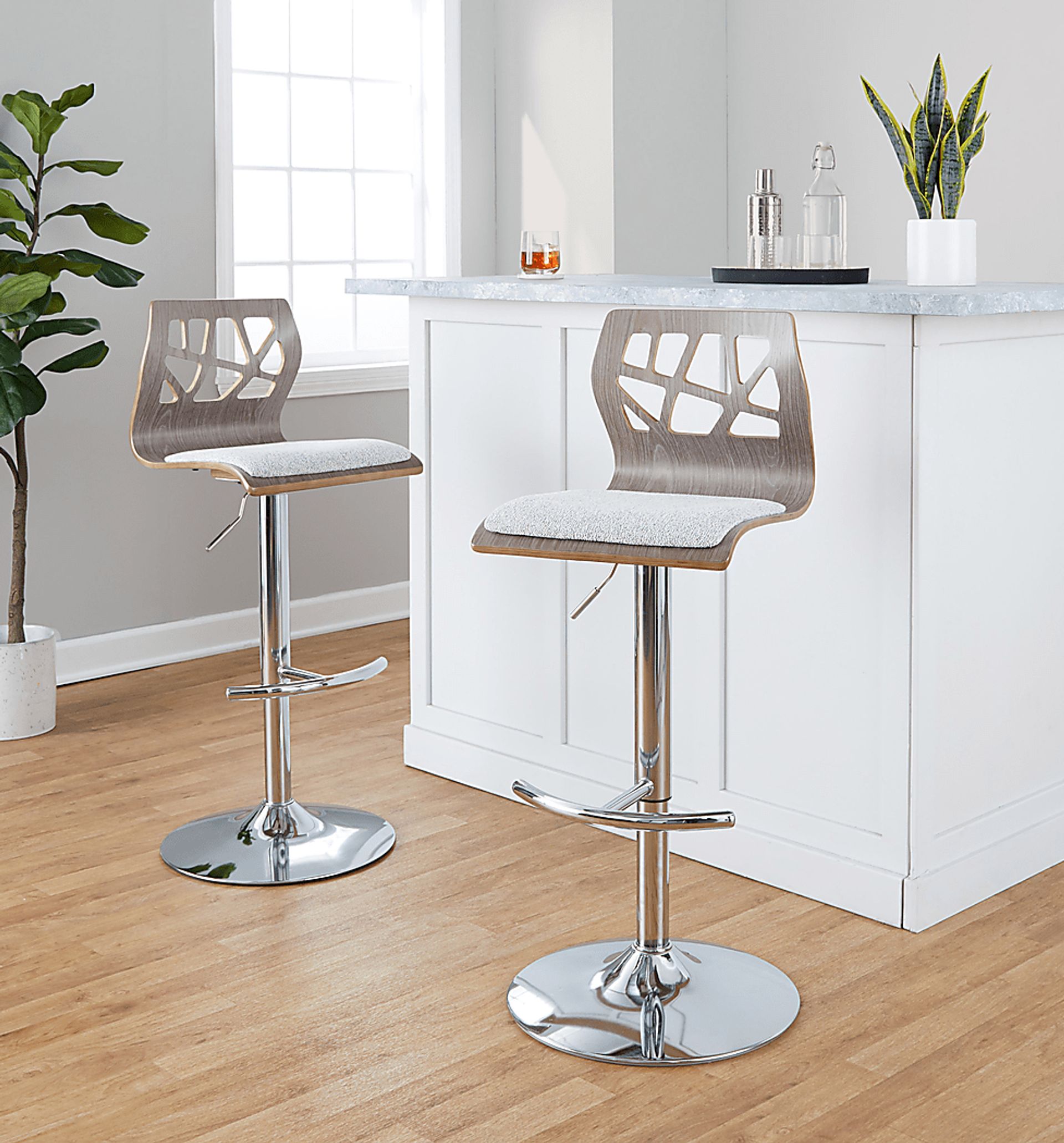 Watsonia V Gray Adjustable Barstool, Set of 2 - Image 4