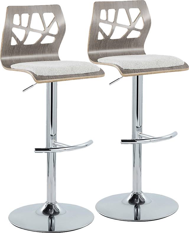 Watsonia V Gray Adjustable Barstool, Set of 2 - Thumbnail - Image 1