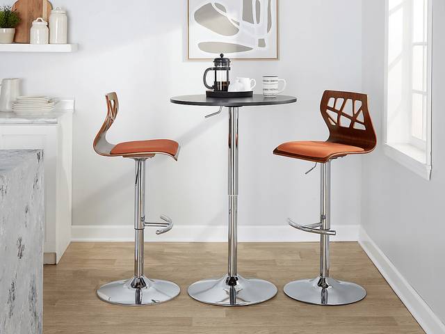 Watsonia VI Orange Adjustable Barstool, Set of 2 - Thumbnail - Image 2