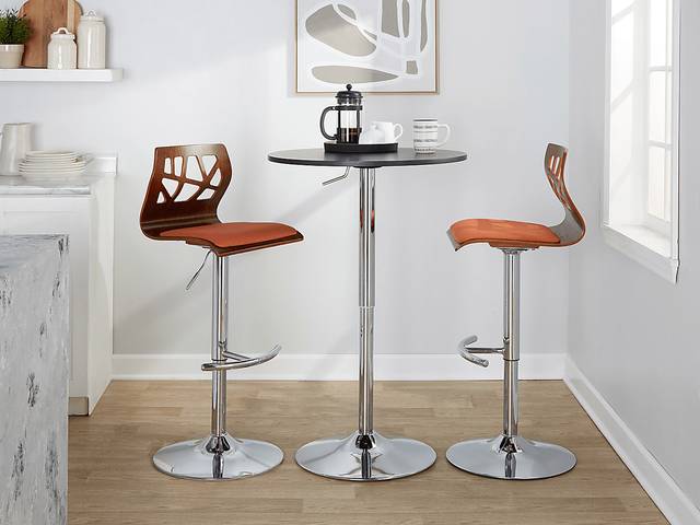 Watsonia VI Orange Adjustable Barstool, Set of 2 - Thumbnail - Image 3