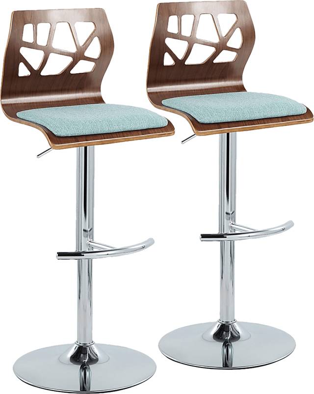 Watsonia VI Teal Adjustable Barstool, Set of 2 - Thumbnail - Image 1