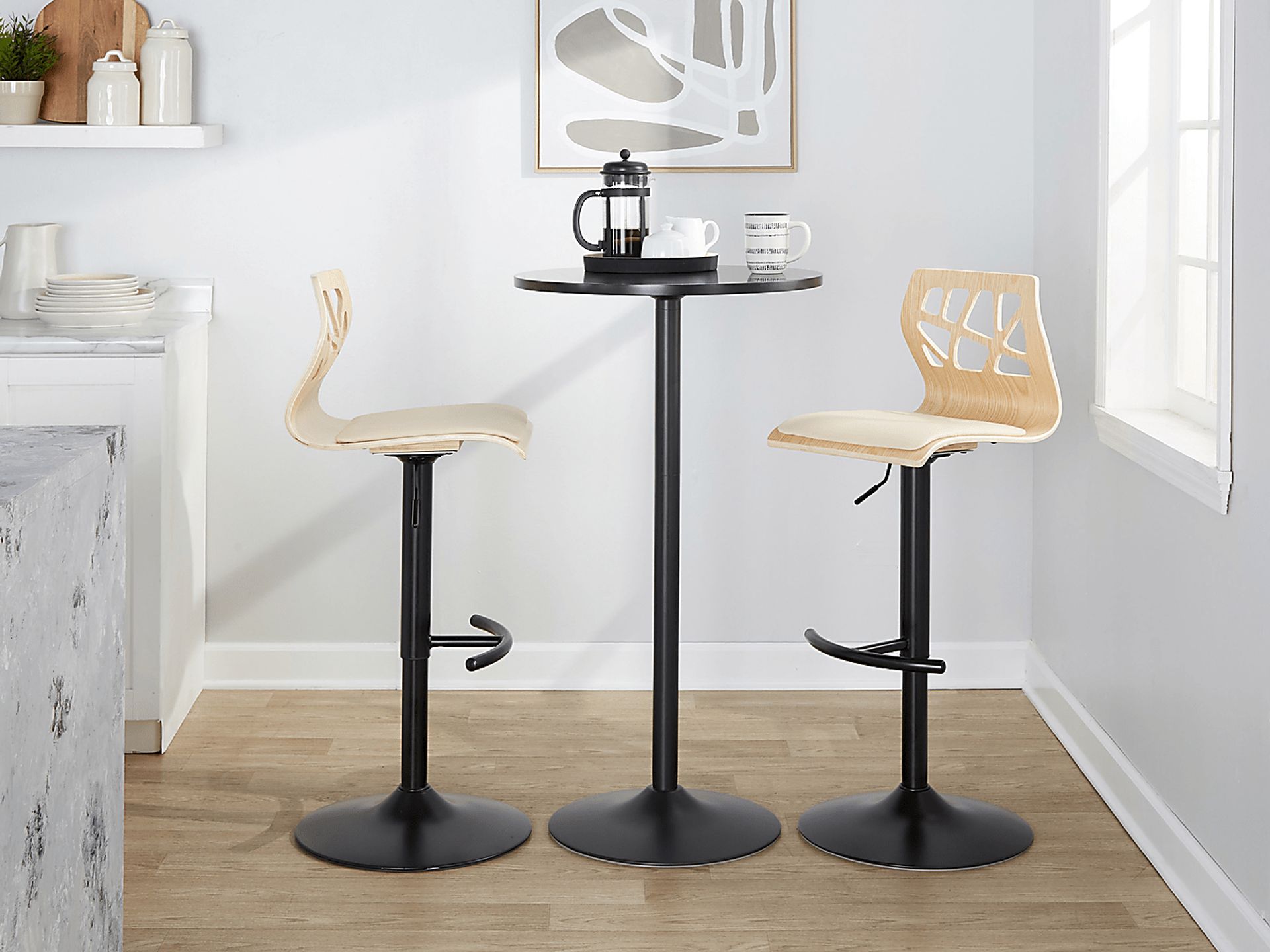 Watsonia VII Cream Adjustable Barstool, Set of 2 - Image 2
