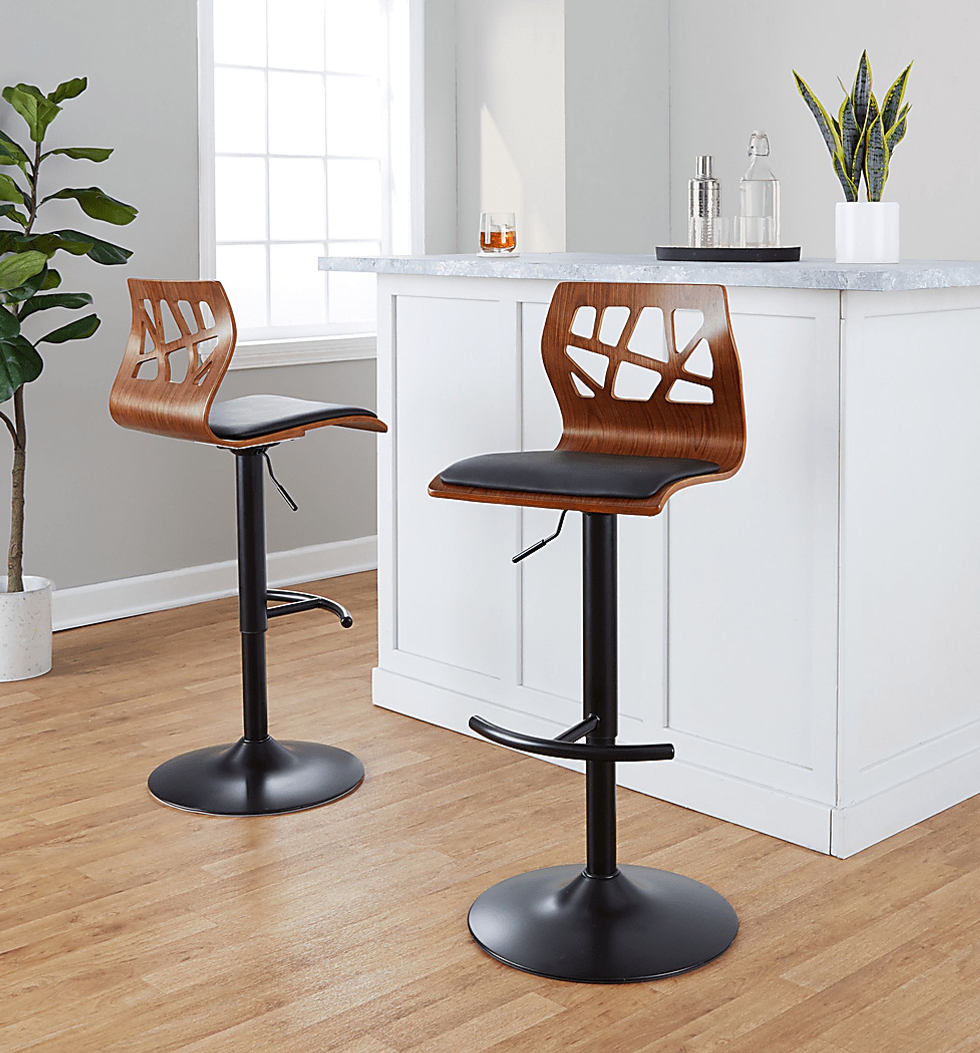 Watsonia VIII Black Adjustable Barstool, Set of 2 - Image 3