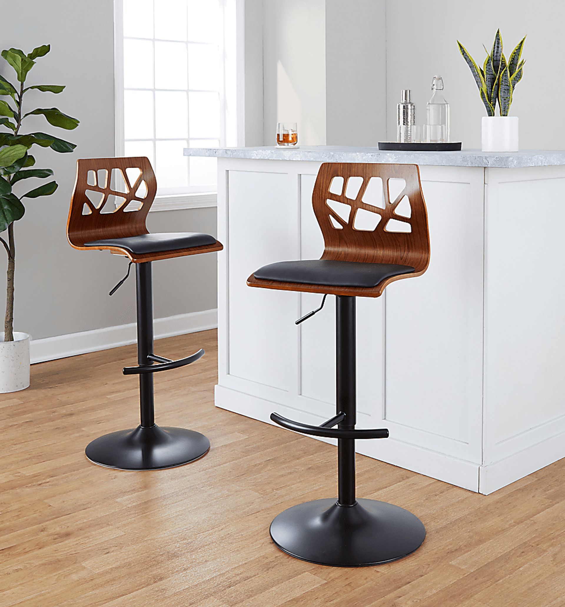 Watsonia VIII Black Adjustable Barstool, Set of 2 - Image 5