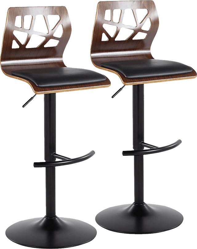 Watsonia VIII Black Adjustable Barstool, Set of 2 - Thumbnail - Image 1
