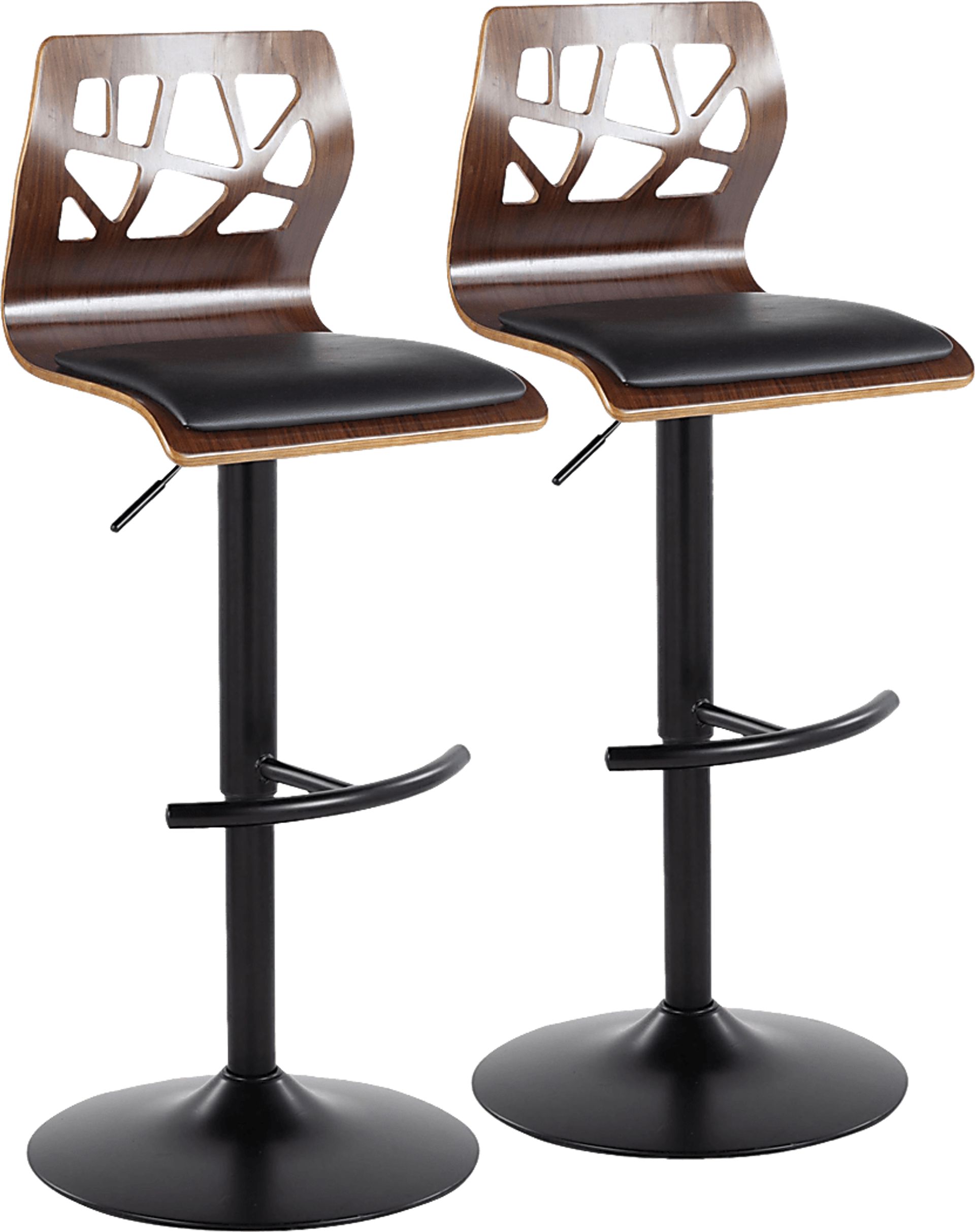 Watsonia VIII Black Adjustable Barstool, Set of 2 - Image 1