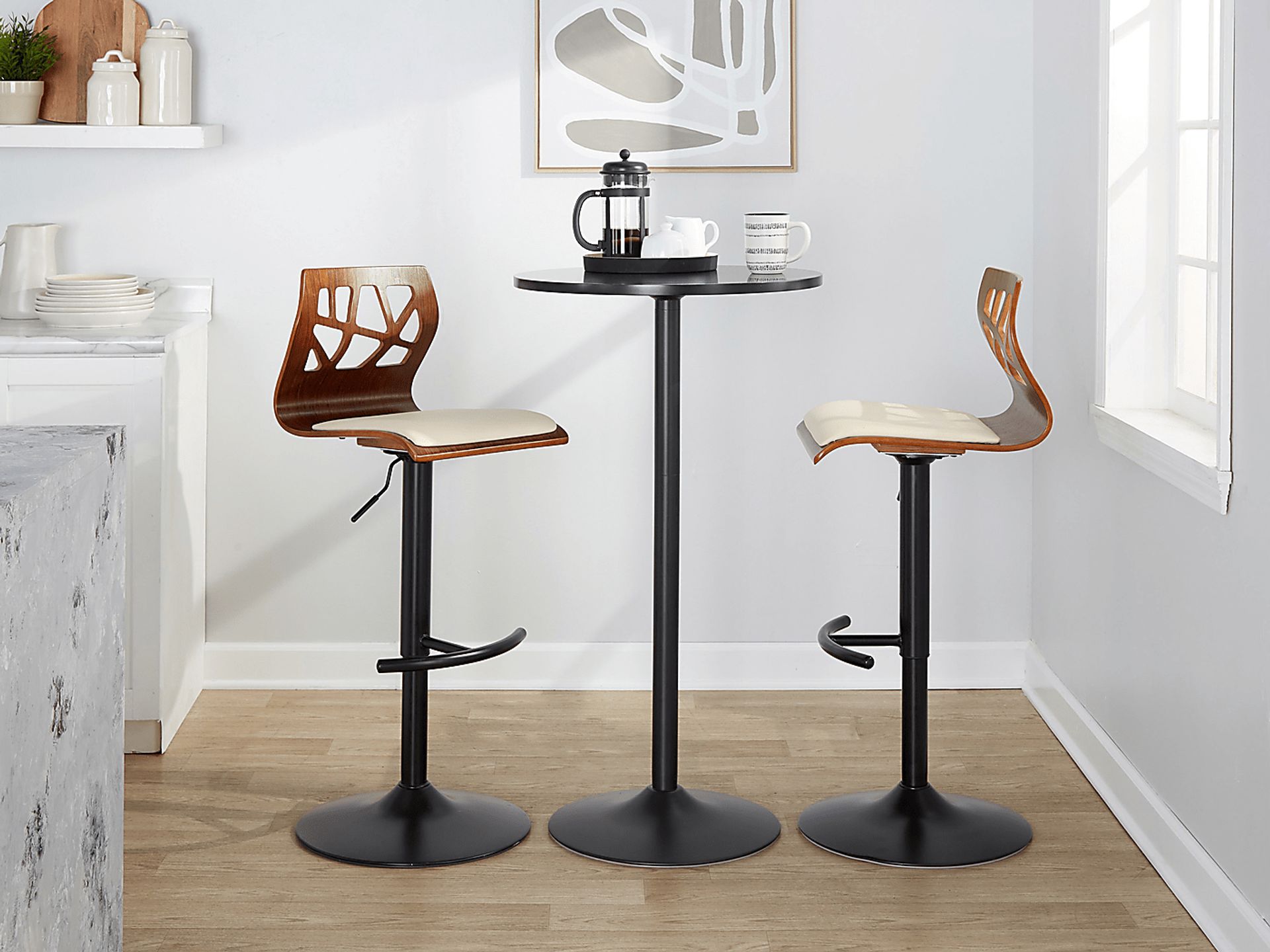 Watsonia VIII Cream Adjustable Barstool, Set of 2 - Image 3