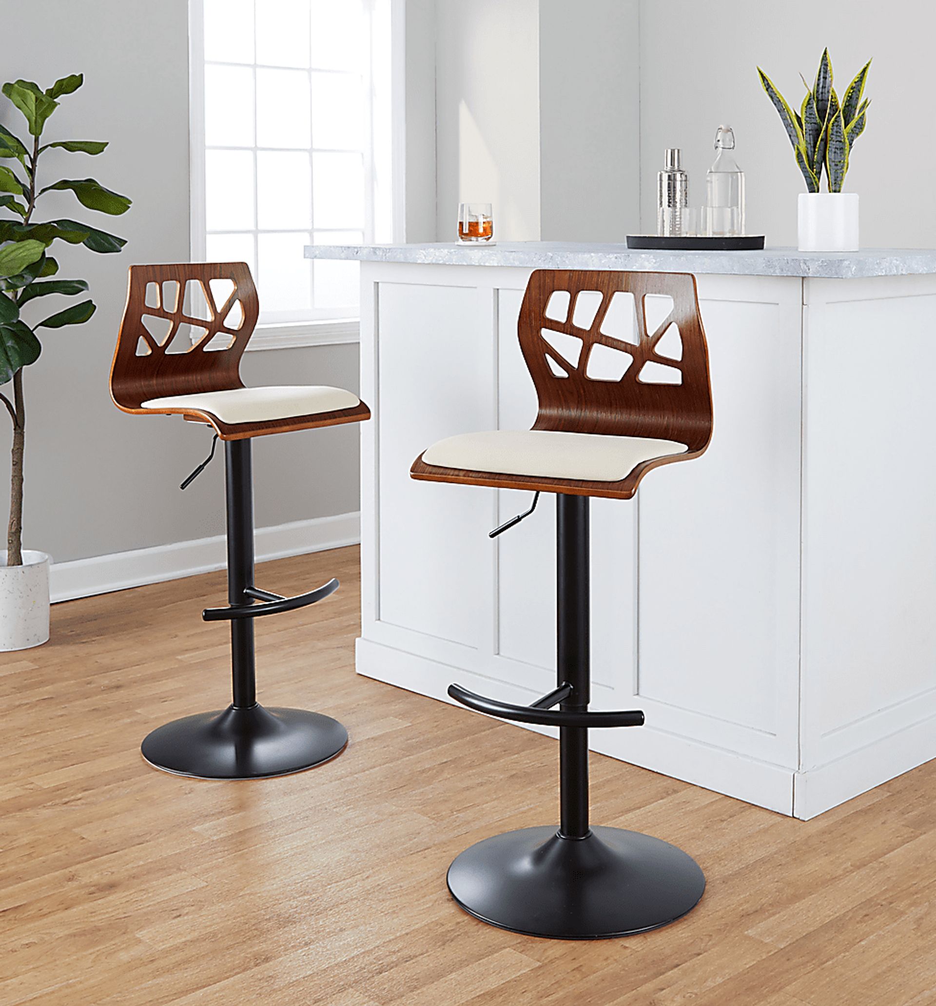 Watsonia VIII Cream Adjustable Barstool, Set of 2 - Image 4