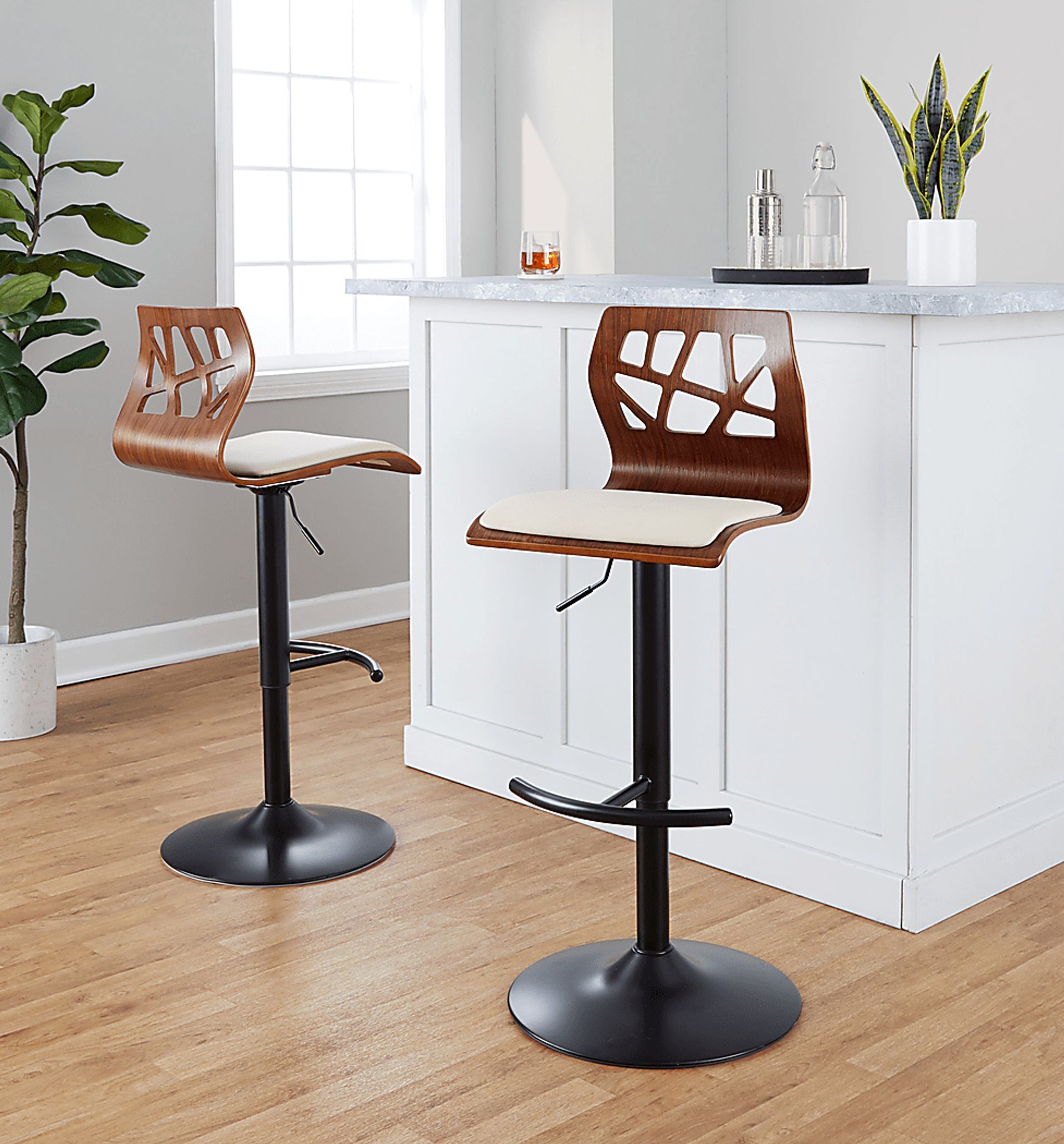 Watsonia VIII Cream Adjustable Barstool, Set of 2 - Image 5