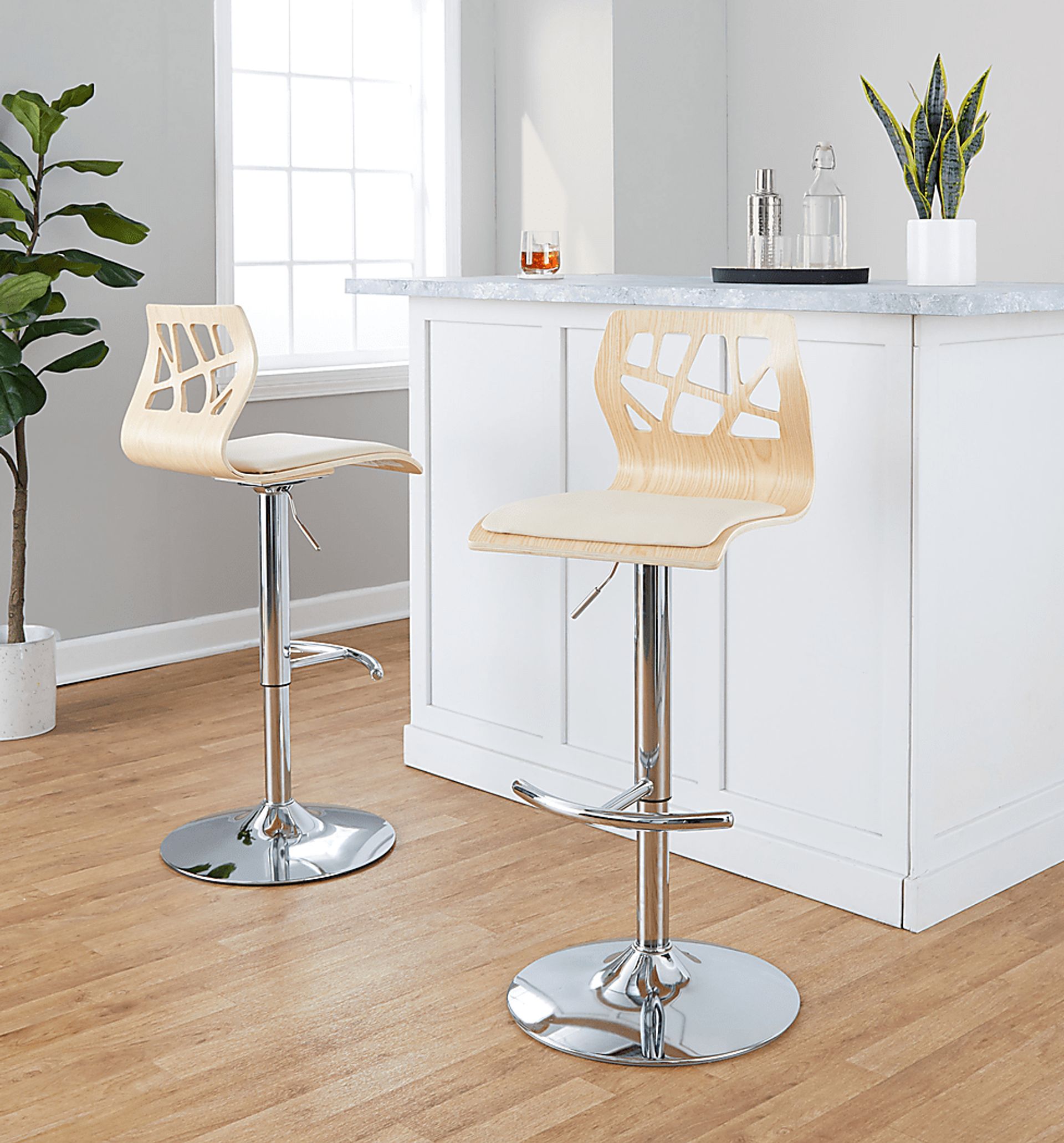 Watsonia X Cream Adjustable Barstool, Set of 2 - Image 5