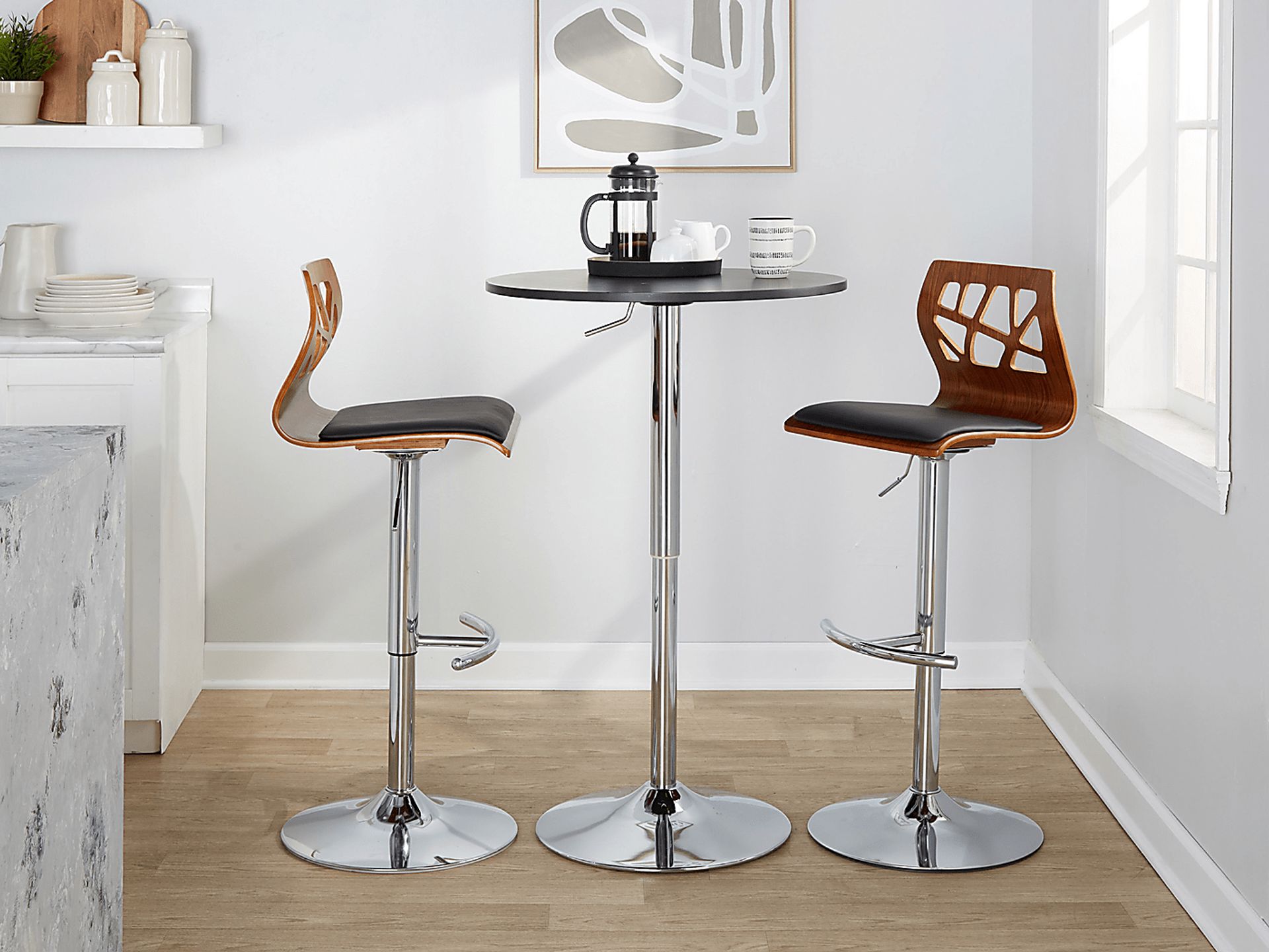 Watsonia XI Black Adjustable Barstool, Set of 2 - Image 2