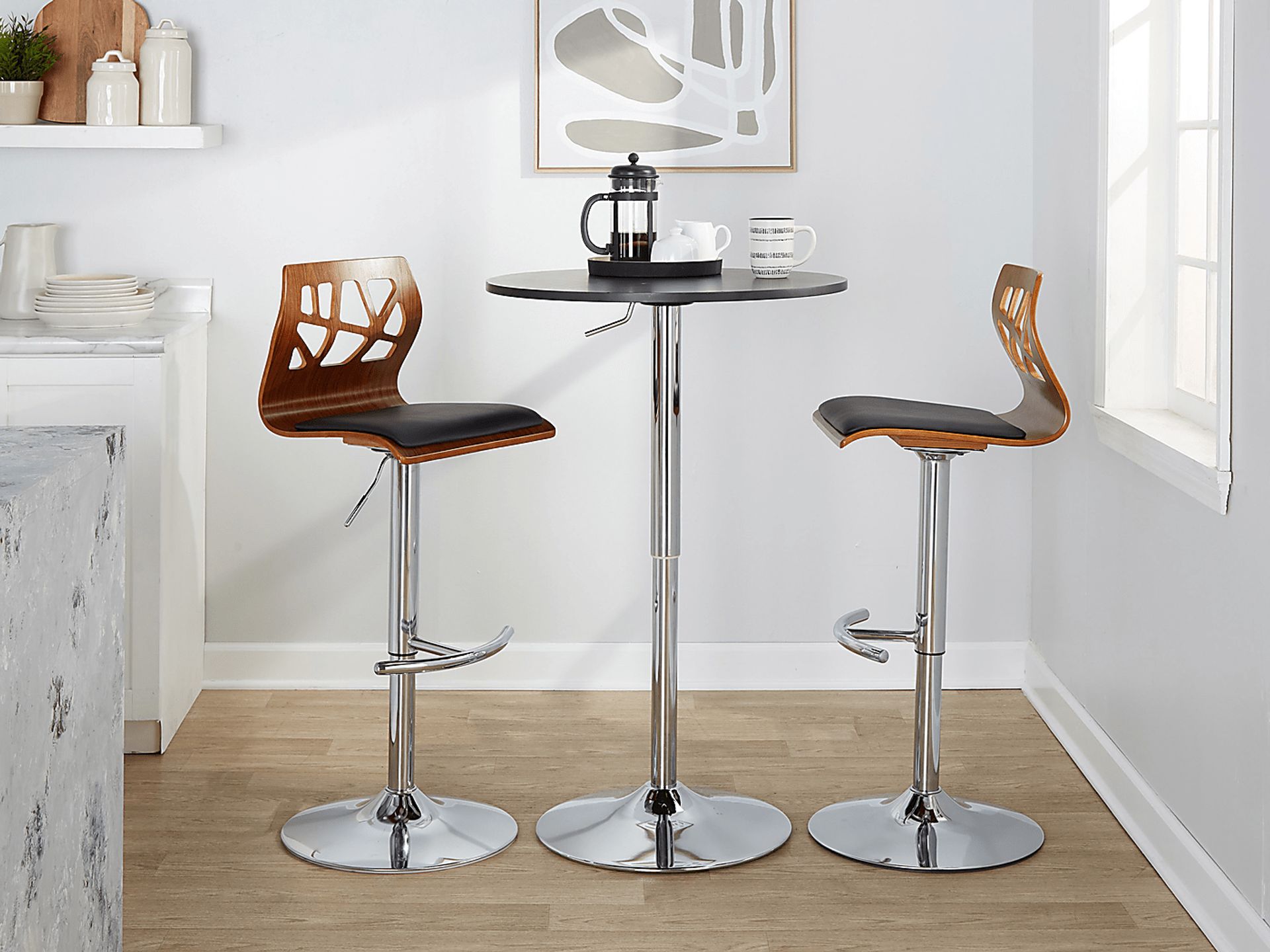 Watsonia XI Black Adjustable Barstool, Set of 2 - Image 3