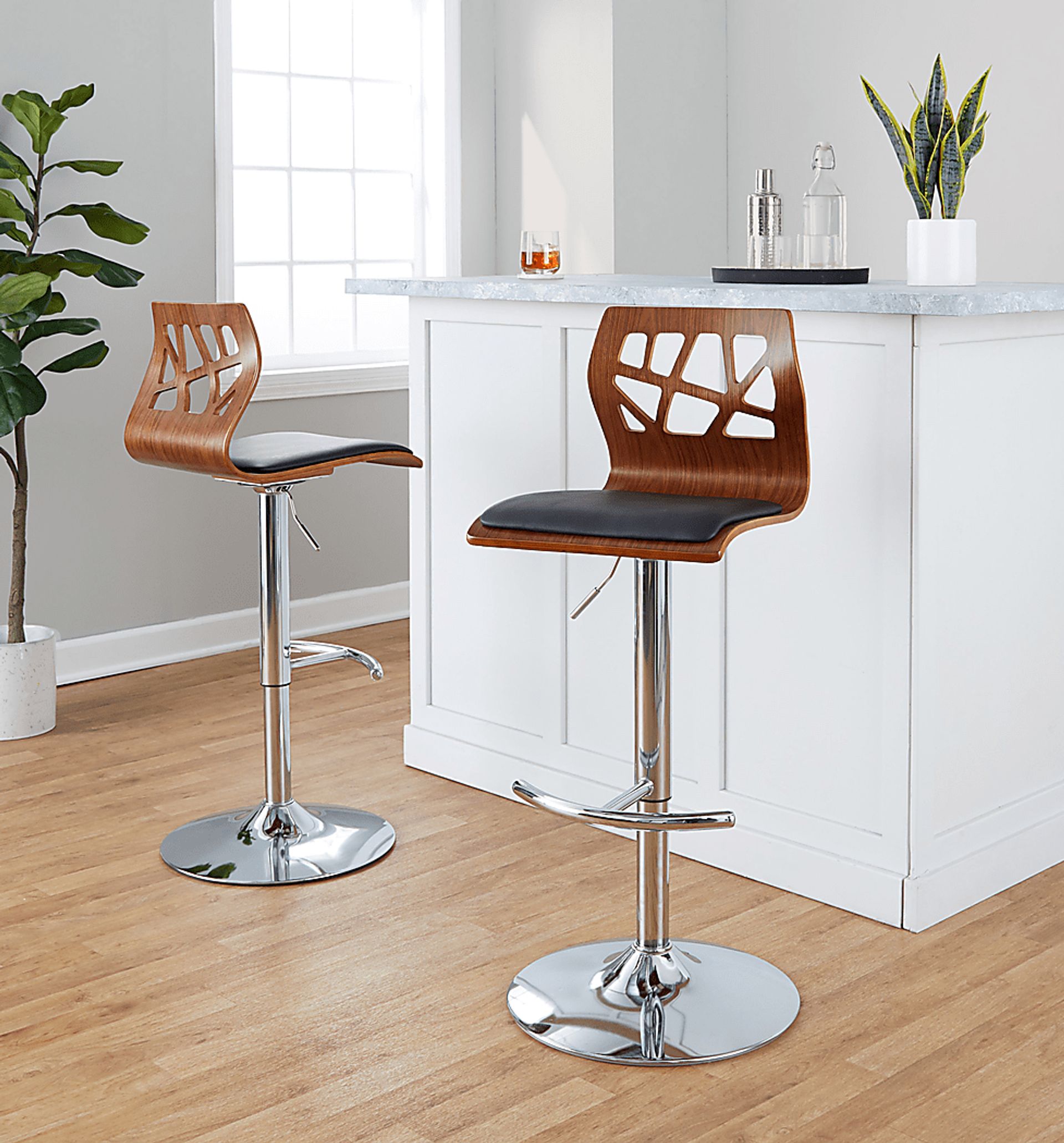 Watsonia XI Black Adjustable Barstool, Set of 2 - Image 5
