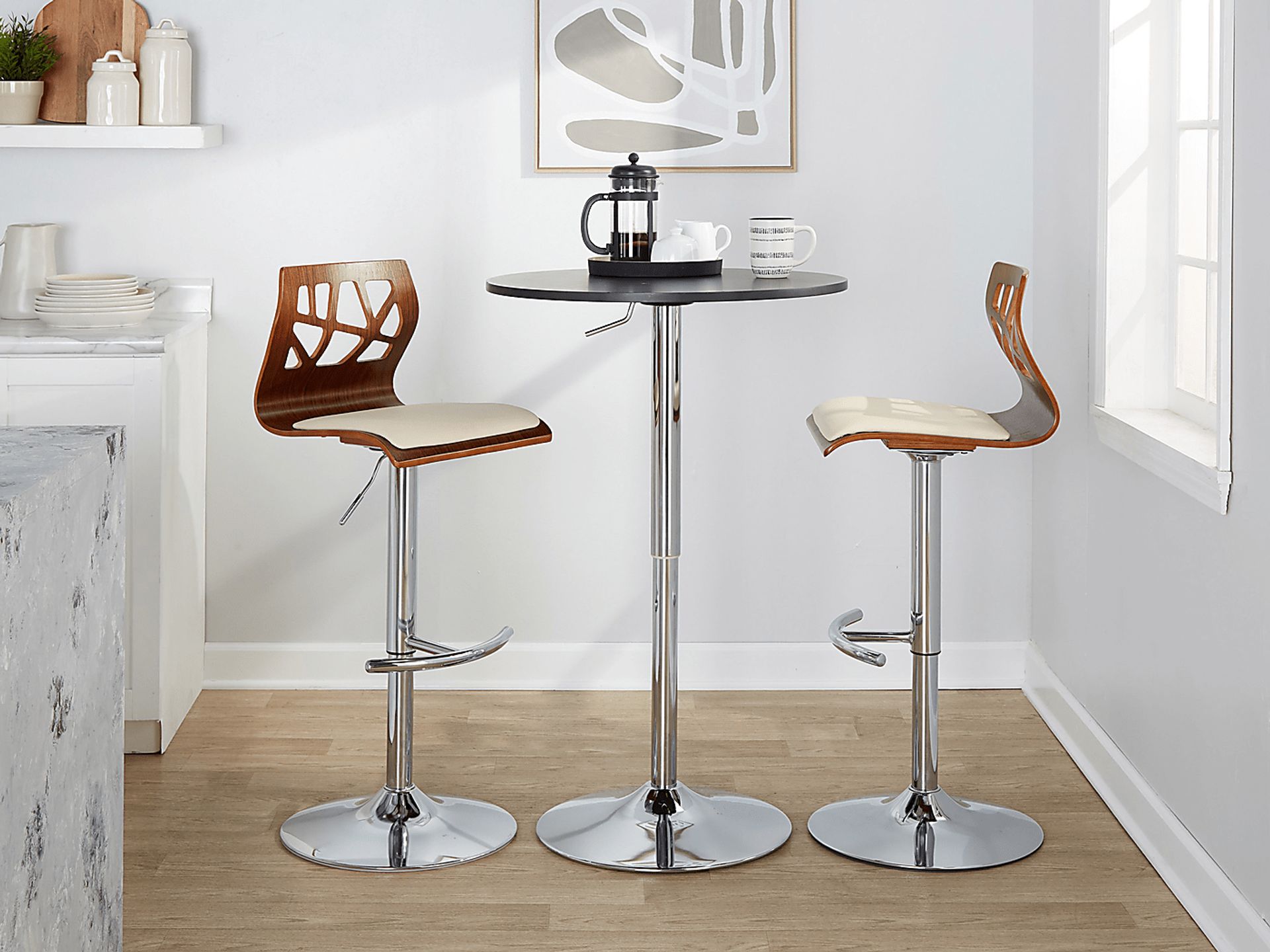 Watsonia XI Cream Adjustable Barstool, Set of 2 - Image 3