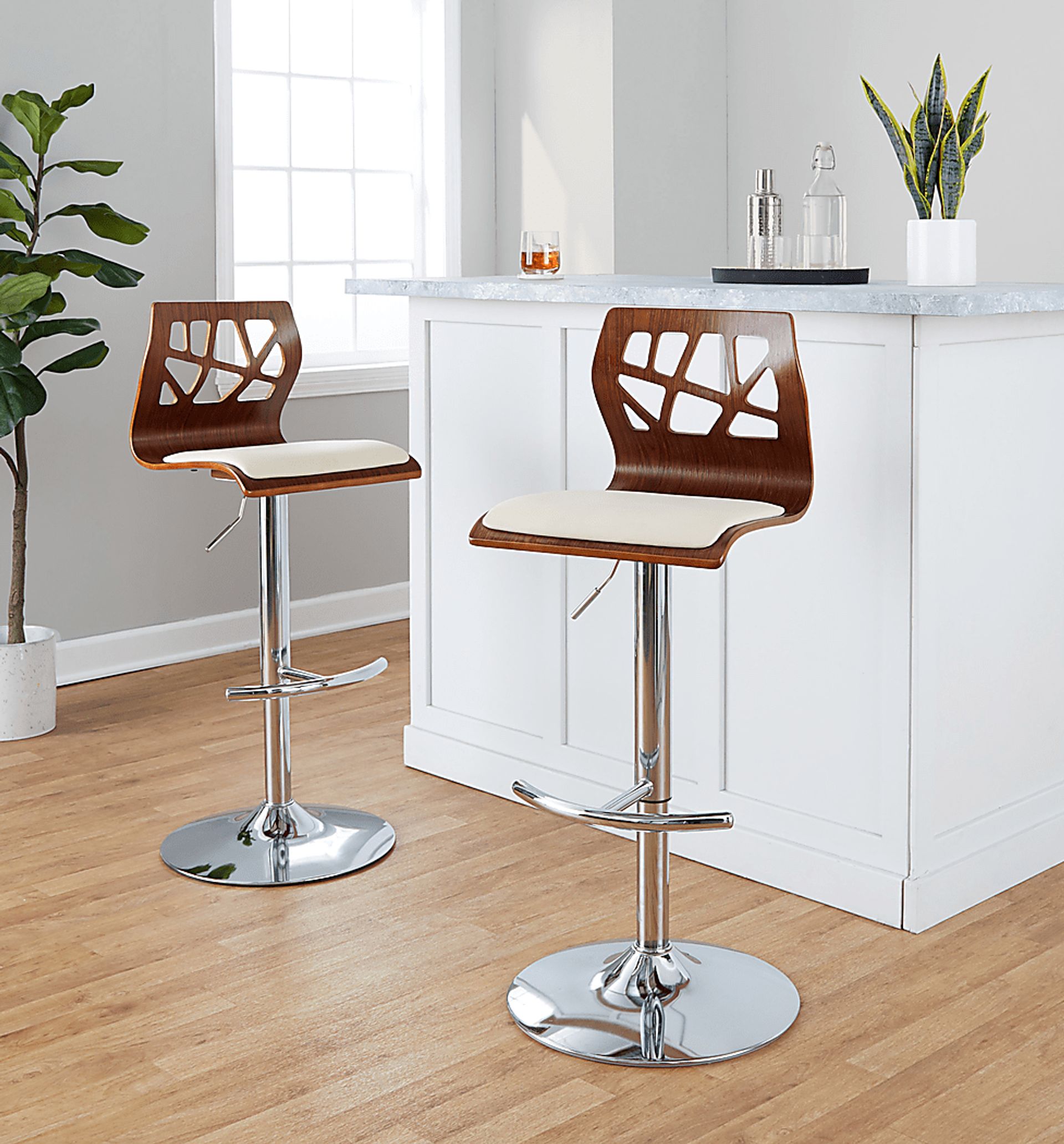 Watsonia XI Cream Adjustable Barstool, Set of 2 - Image 4