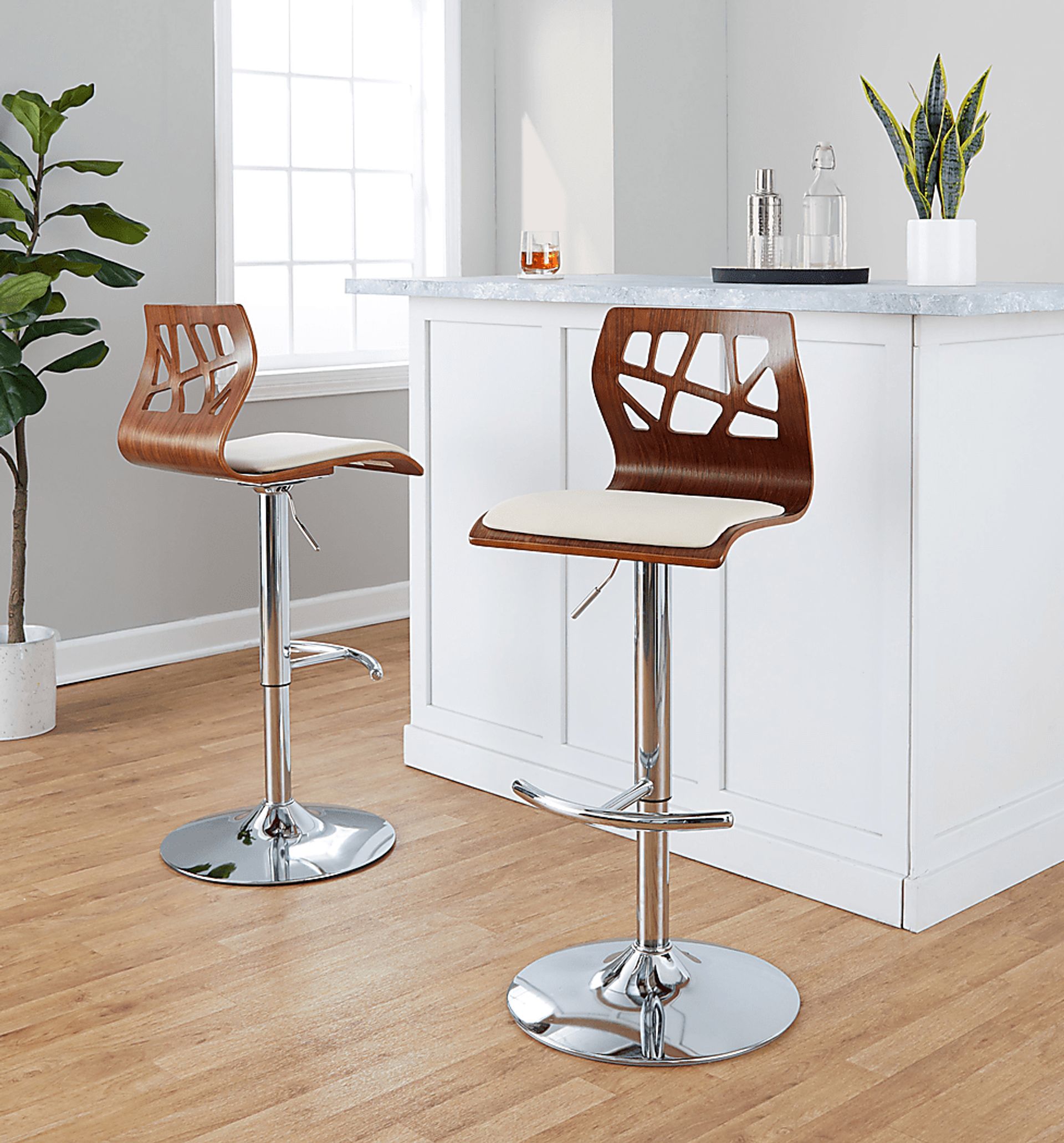 Watsonia XI Cream Adjustable Barstool, Set of 2 - Image 5