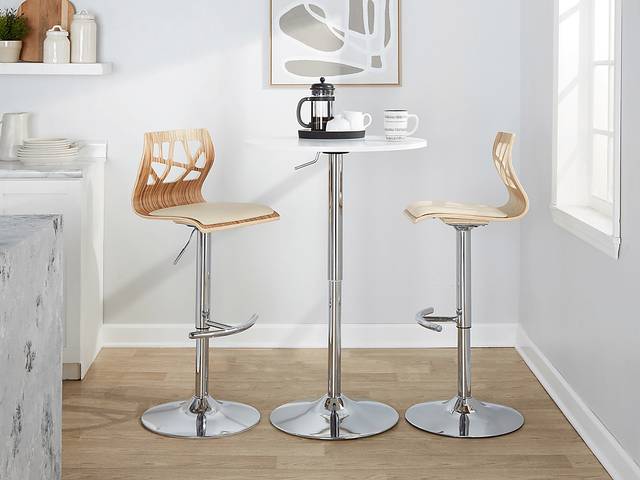 Watsonia XII Cream Adjustable Barstool, Set of 2 - Thumbnail - Image 3
