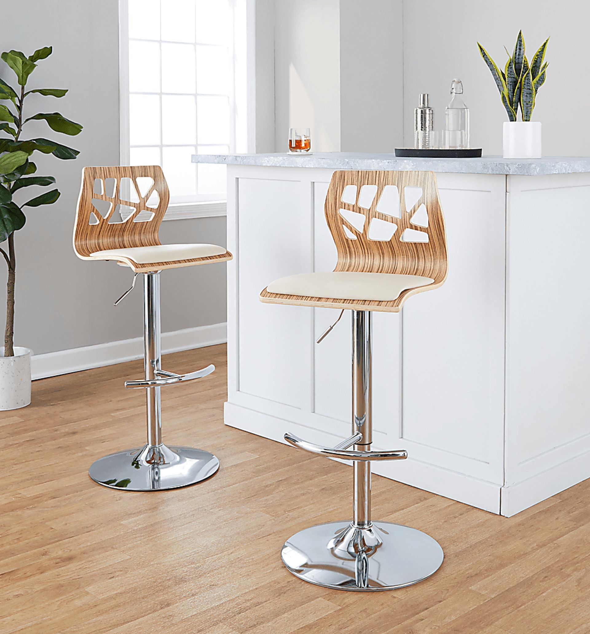 Watsonia XII Cream Adjustable Barstool, Set of 2 - Image 4