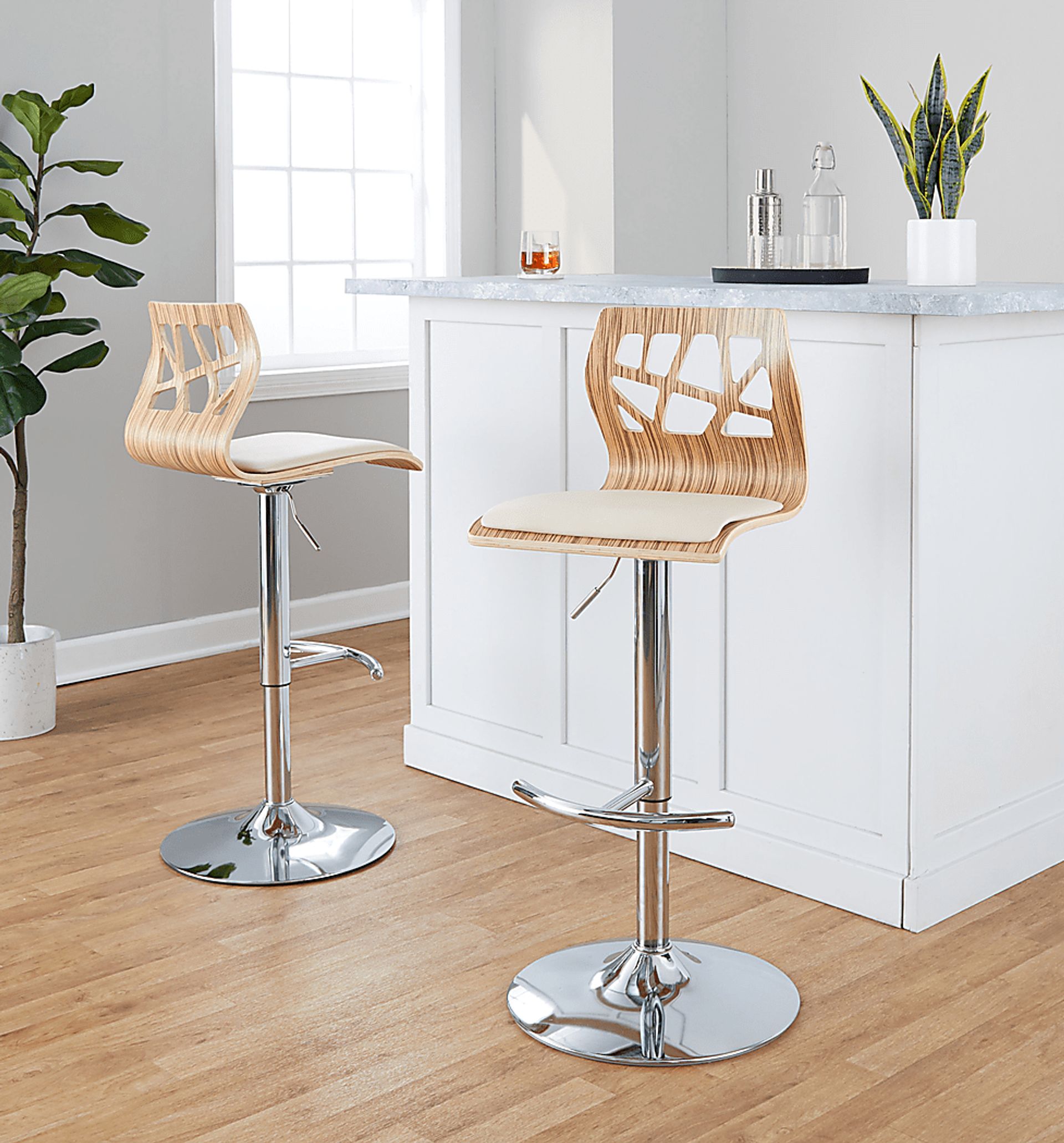 Watsonia XII Cream Adjustable Barstool, Set of 2 - Image 5