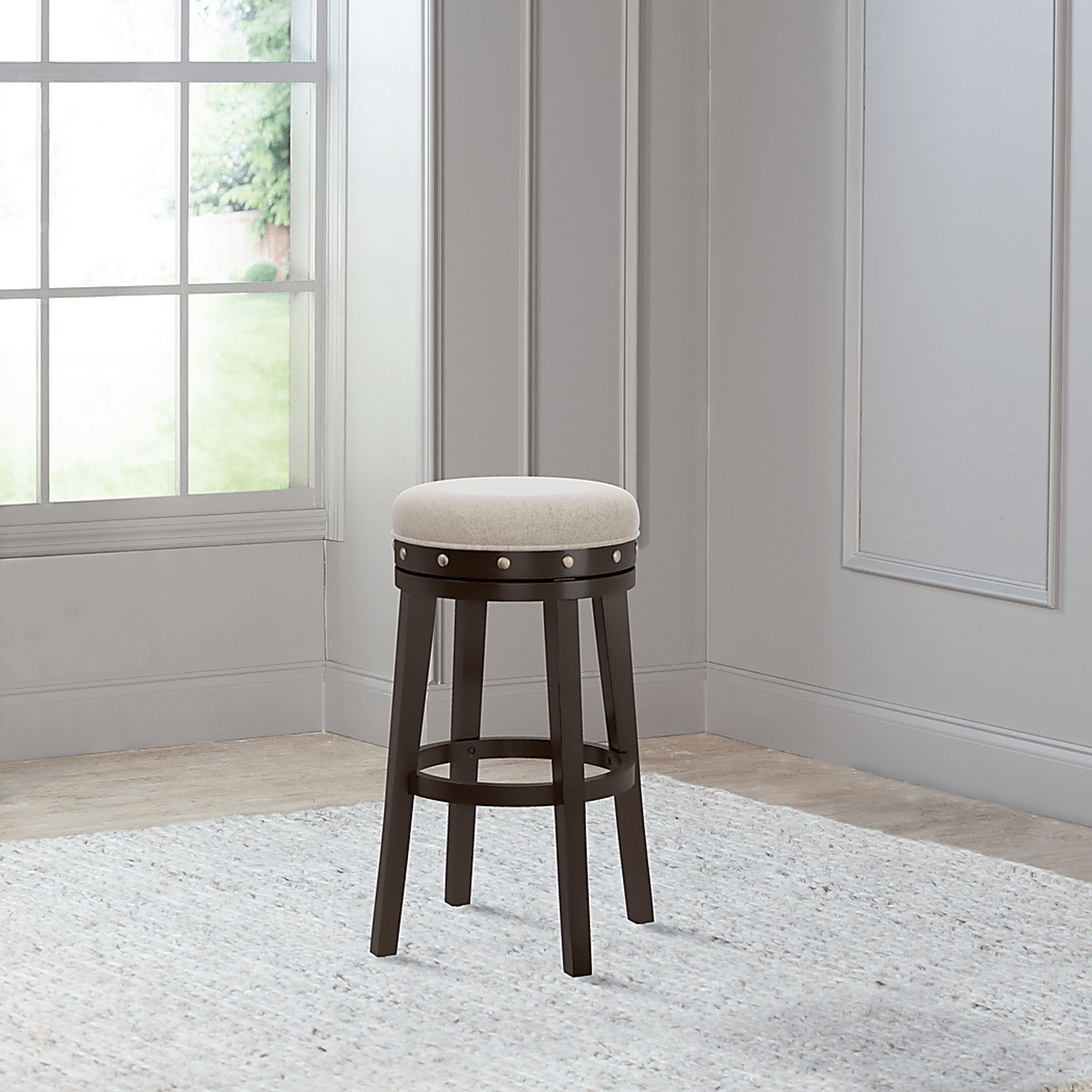 Waubeek Brown Swivel Barstool - Image 6