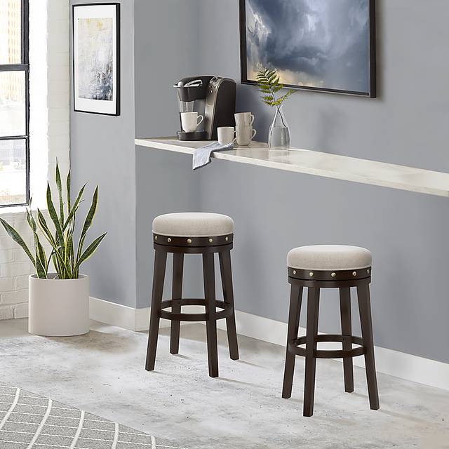 Waubeek Brown Swivel Barstool - Thumbnail - Image 7