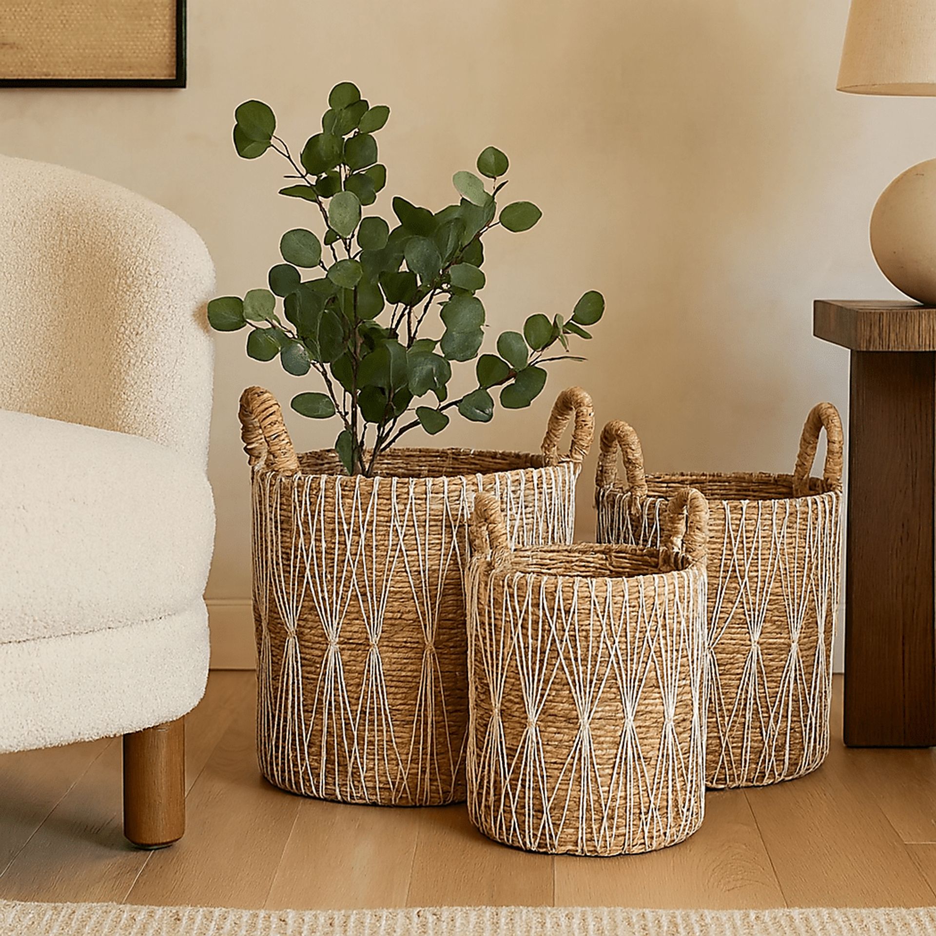 Wavedale Brown Basket, Set of 3 - Image 2