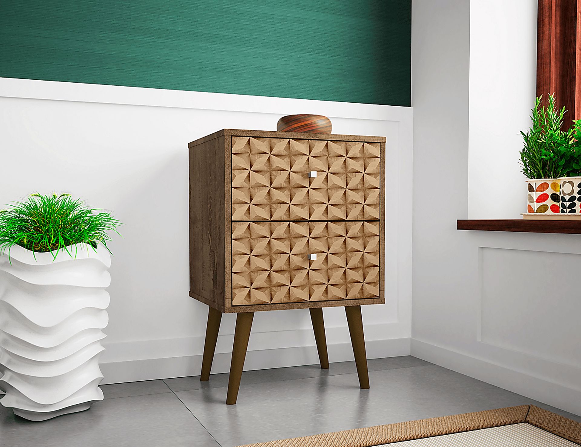 Wavefruit Brown Nightstand - Image 2
