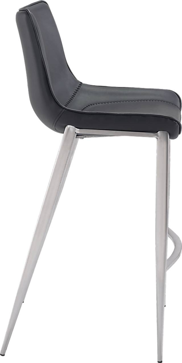 Wavell Black Steel Barstool, Set of 2 - Thumbnail - Image 2
