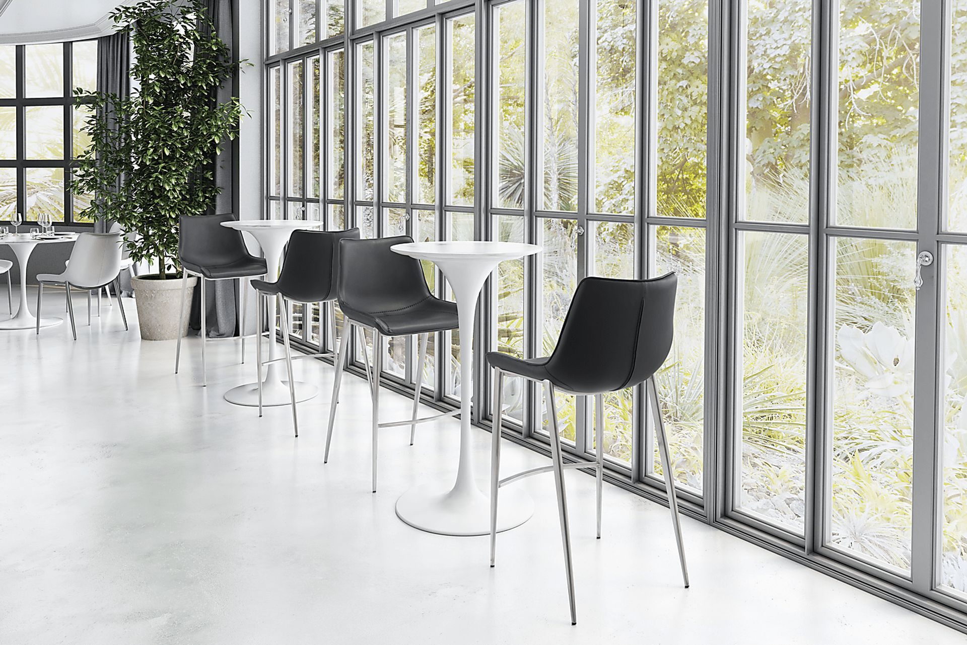 Wavell Black Steel Barstool, Set of 2 - Image 8