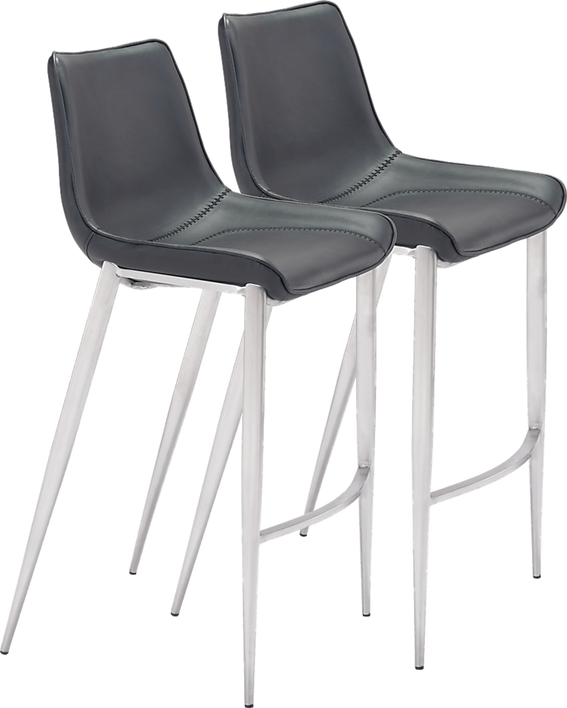 Wavell Black Steel Barstool, Set of 2 - Image 1