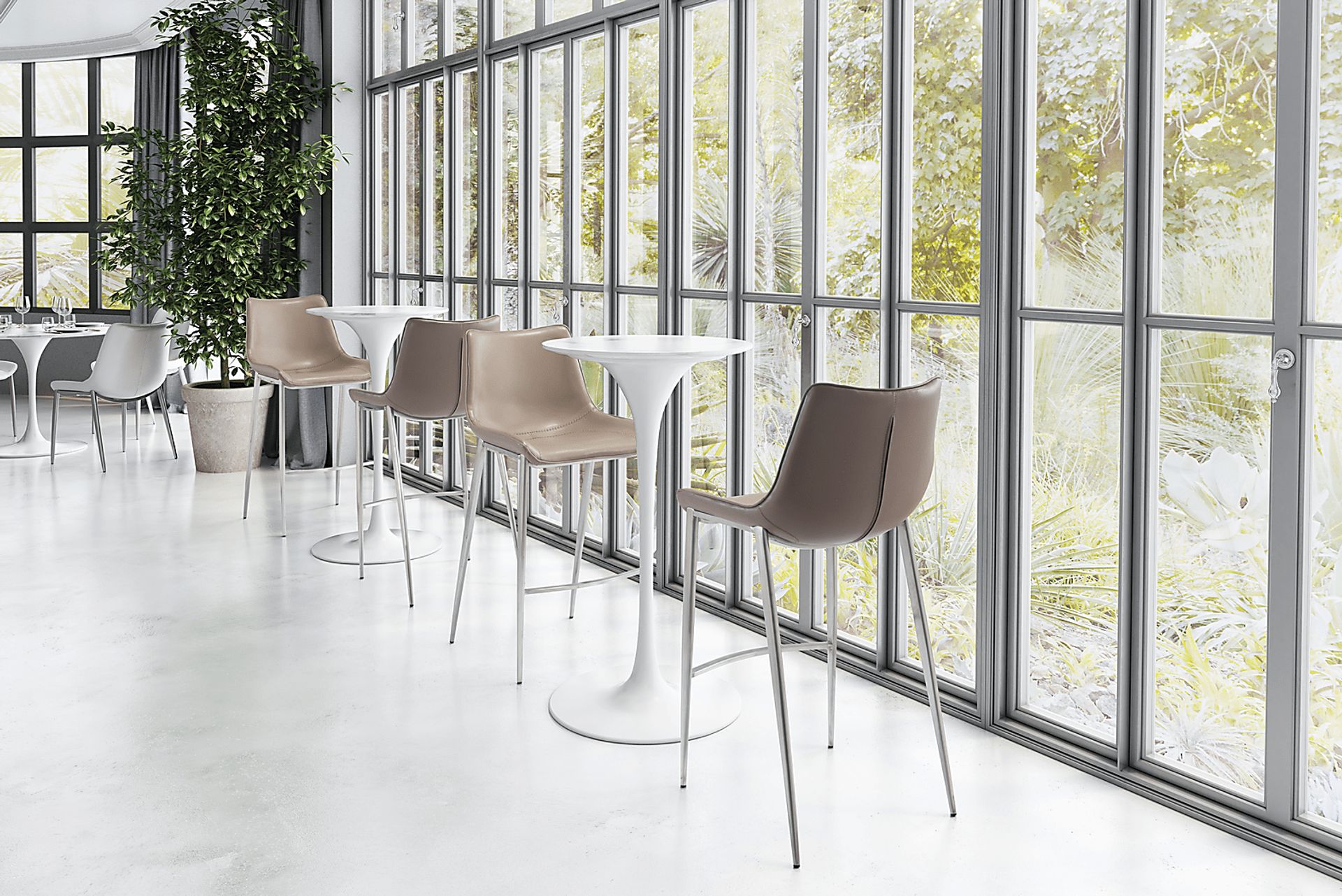 Wavell Gray Steel Barstool, Set of 2 - Image 7