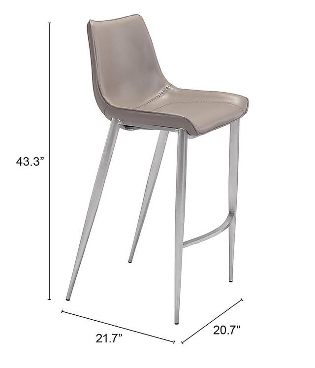 Wavell Gray Steel Barstool, Set of 2 - Thumbnail - Image 9