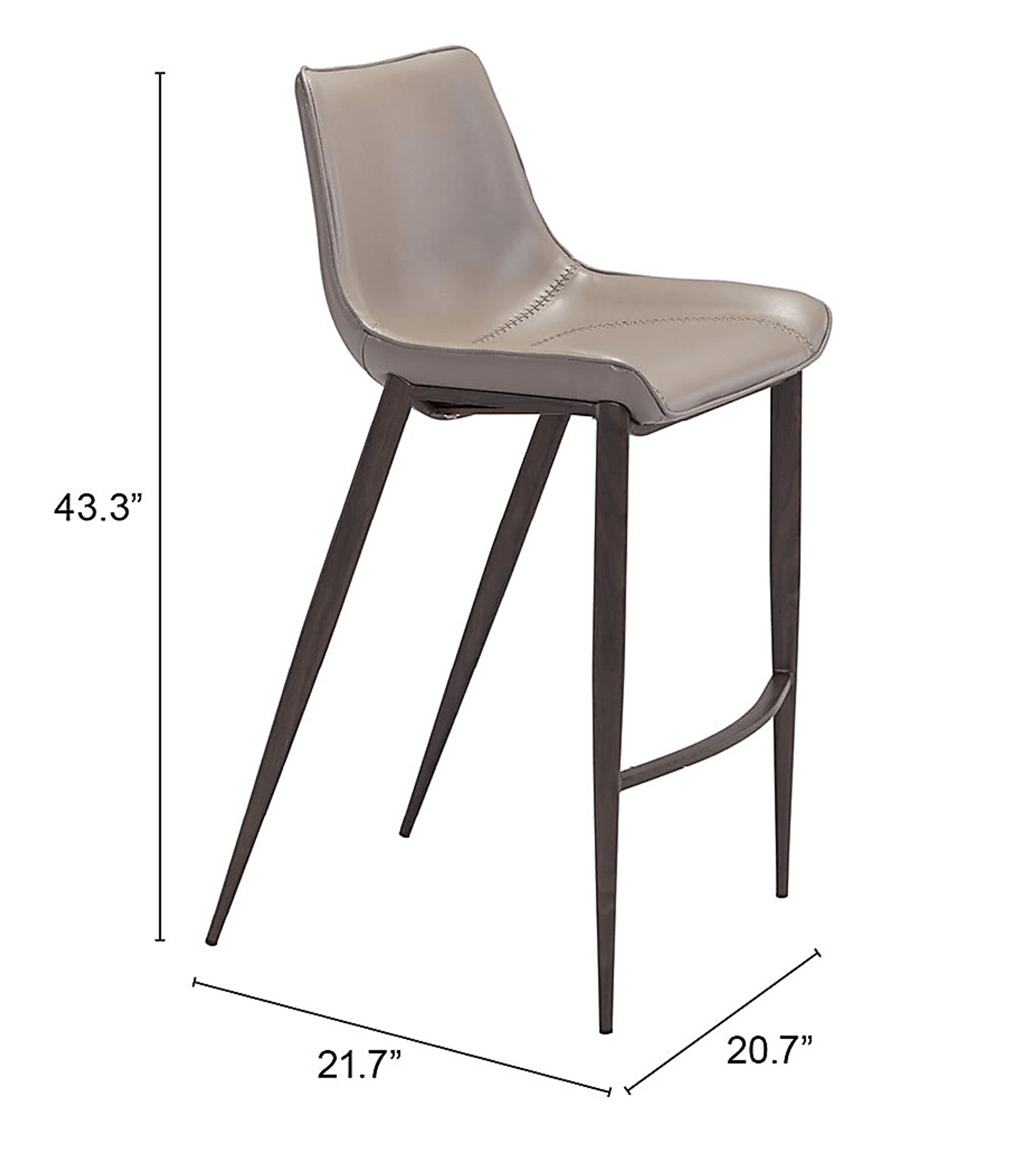 Wavell Gray Walnut Barstool, Set of 2 - Image 11