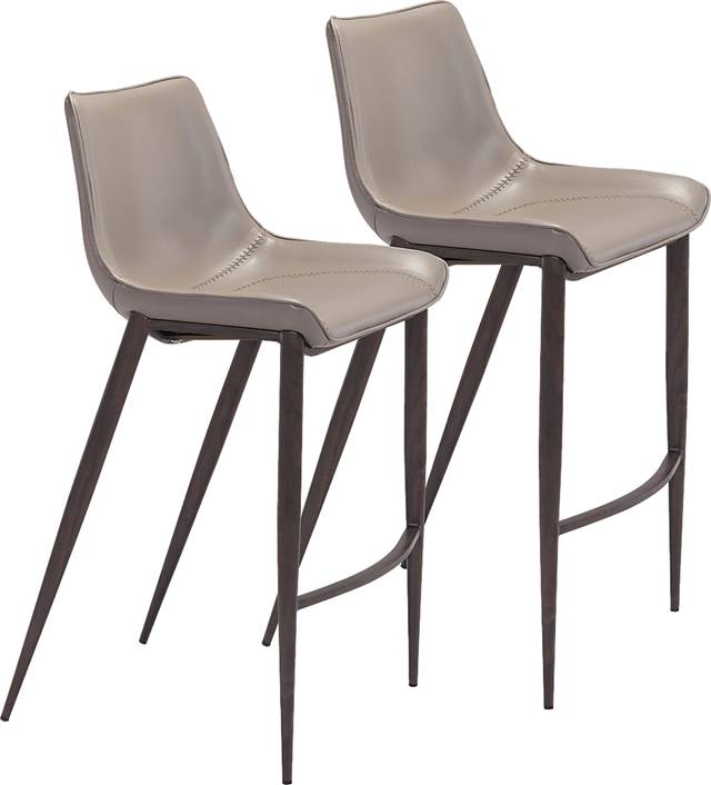 Wavell Gray Walnut Barstool, Set of 2 - Thumbnail - Image 1