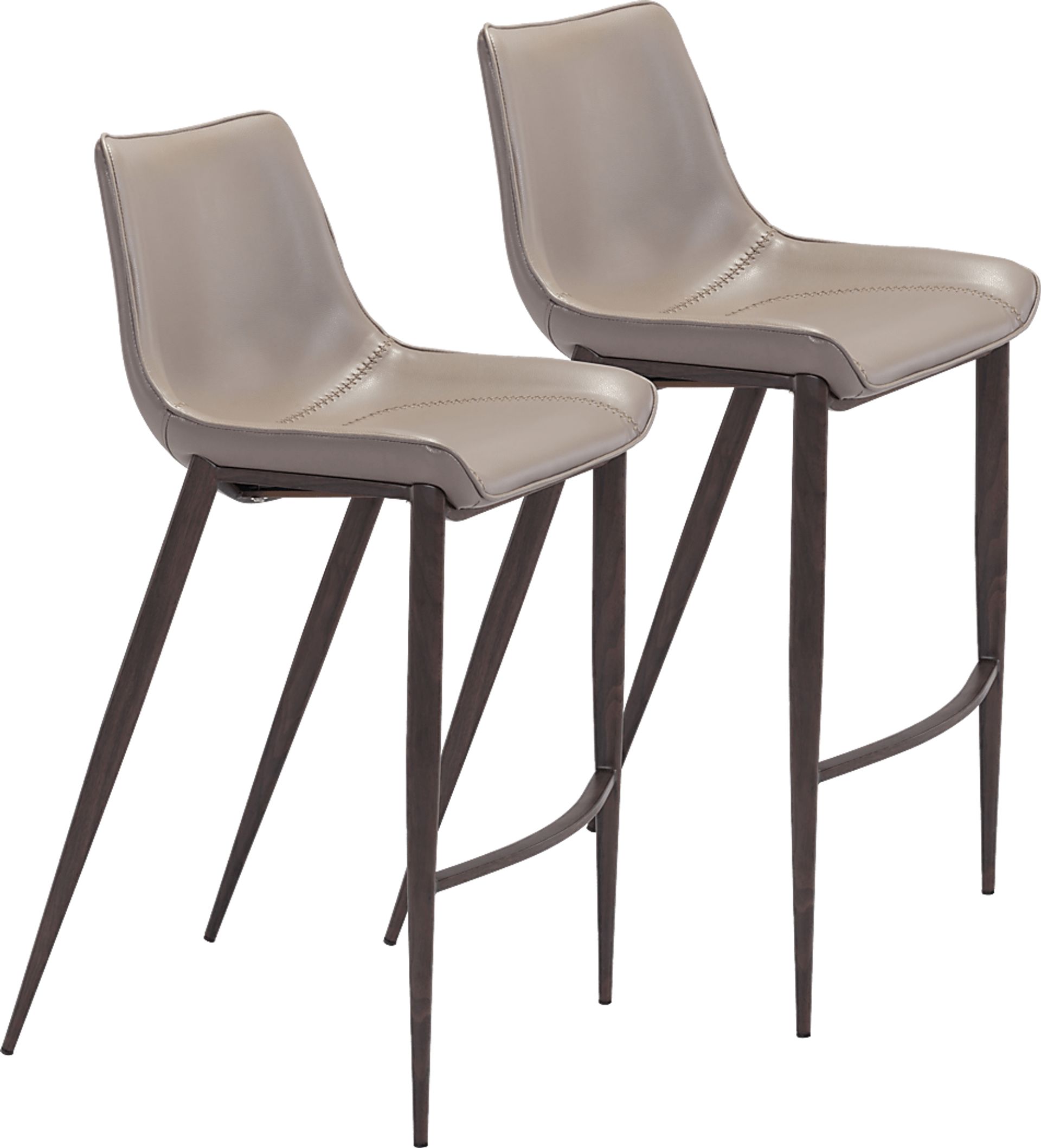 Wavell Gray Walnut Barstool, Set of 2 - Image 1