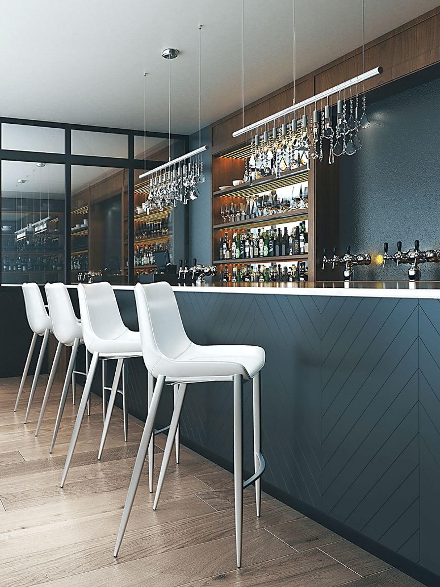 Wavell White Steel Barstool, Set of 2