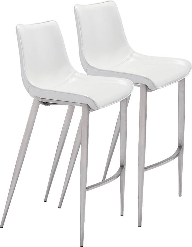 Wavell White Steel Barstool, Set of 2 - Thumbnail - Image 1