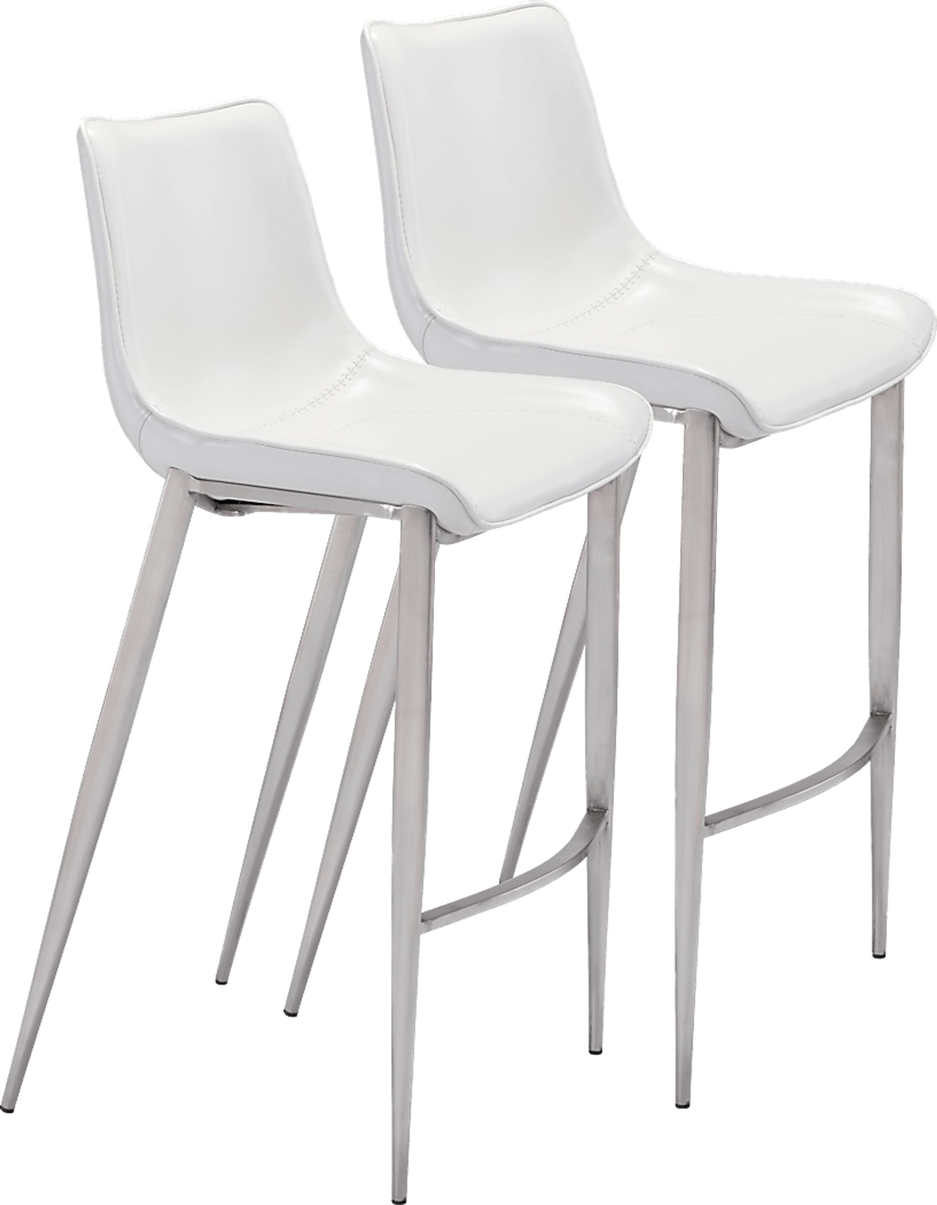 Wavell White Steel Barstool, Set of 2 - Image 1