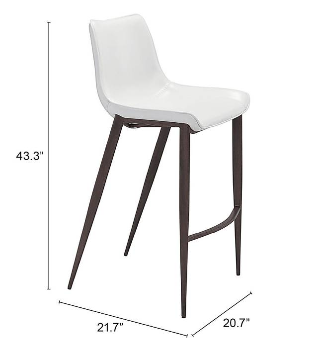 Wavell White Walnut Barstool, Set of 2 - Thumbnail - Image 11